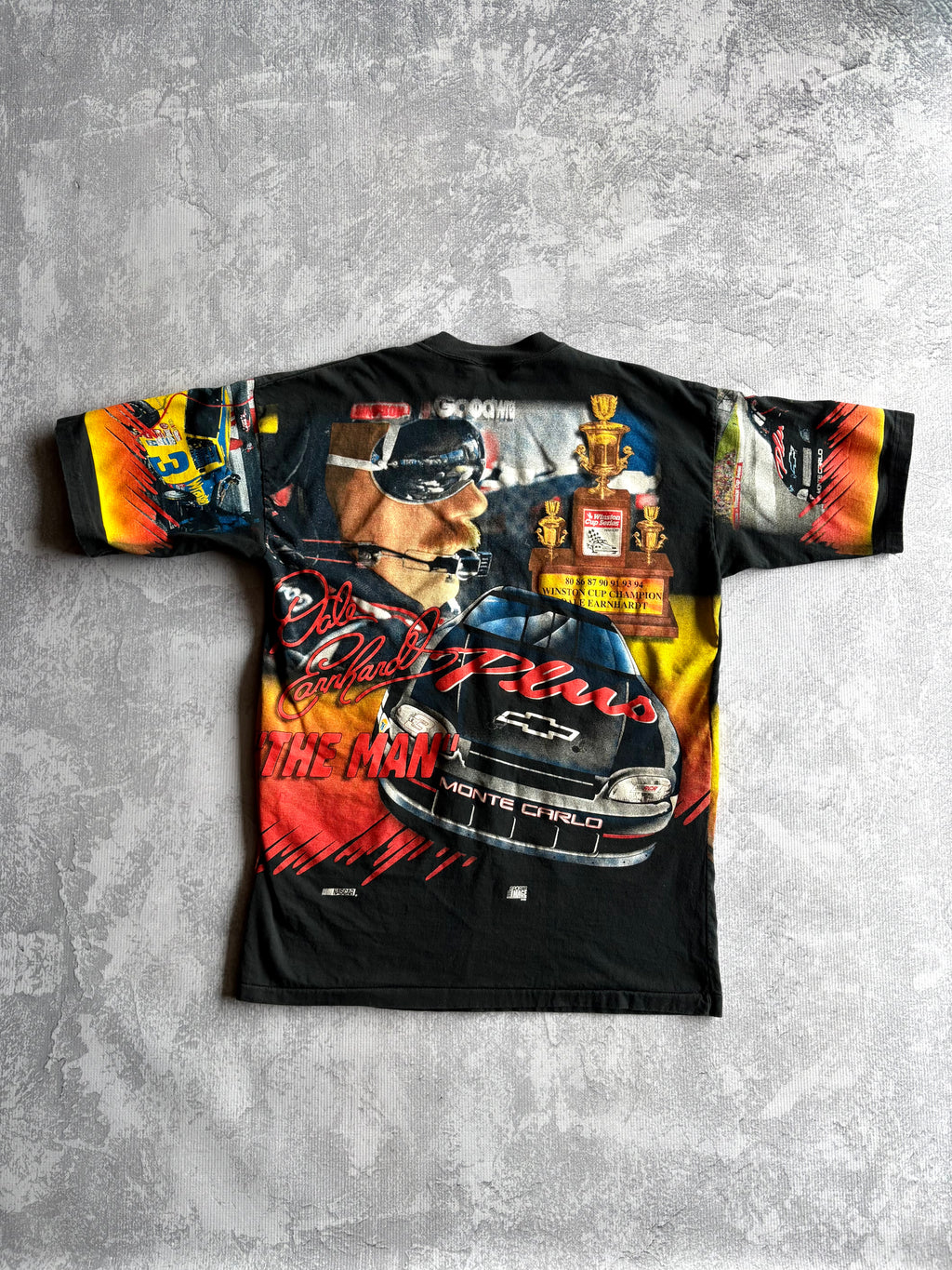 Vintage 90s NASCAR Dale Earnhardt AOP Tee - L