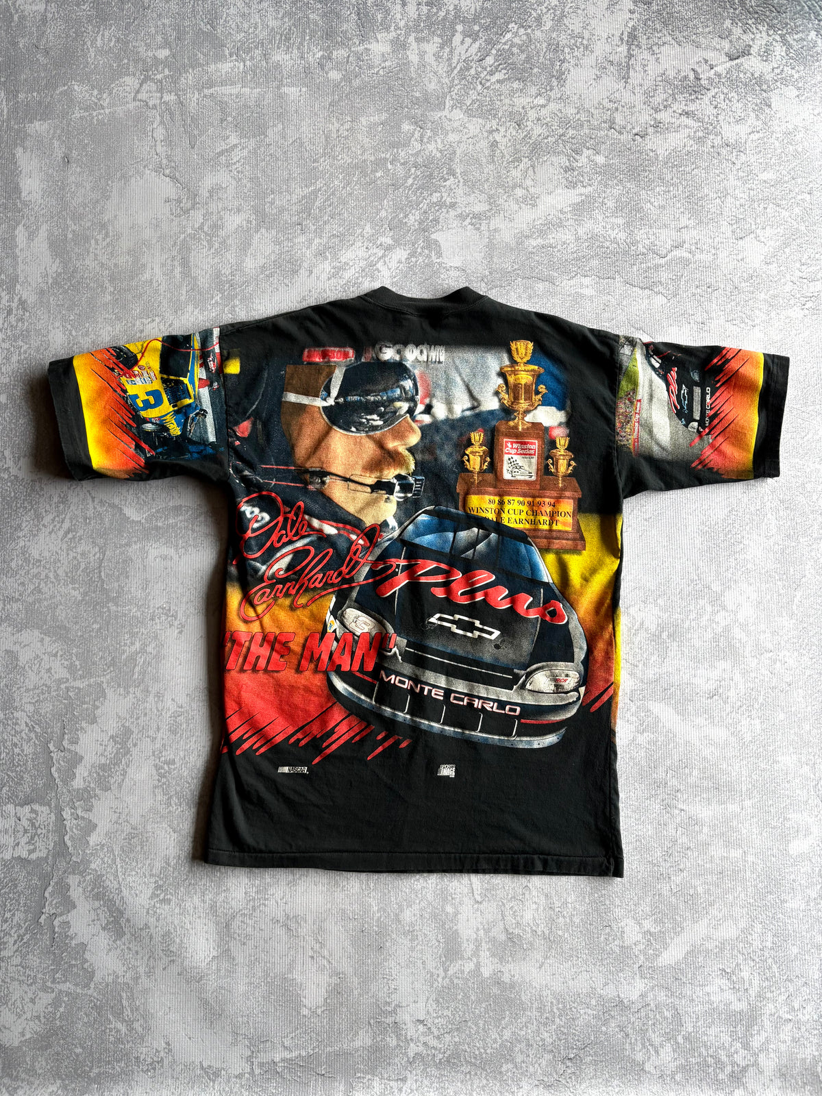 Vintage 90s NASCAR Dale Earnhardt AOP Tee - L