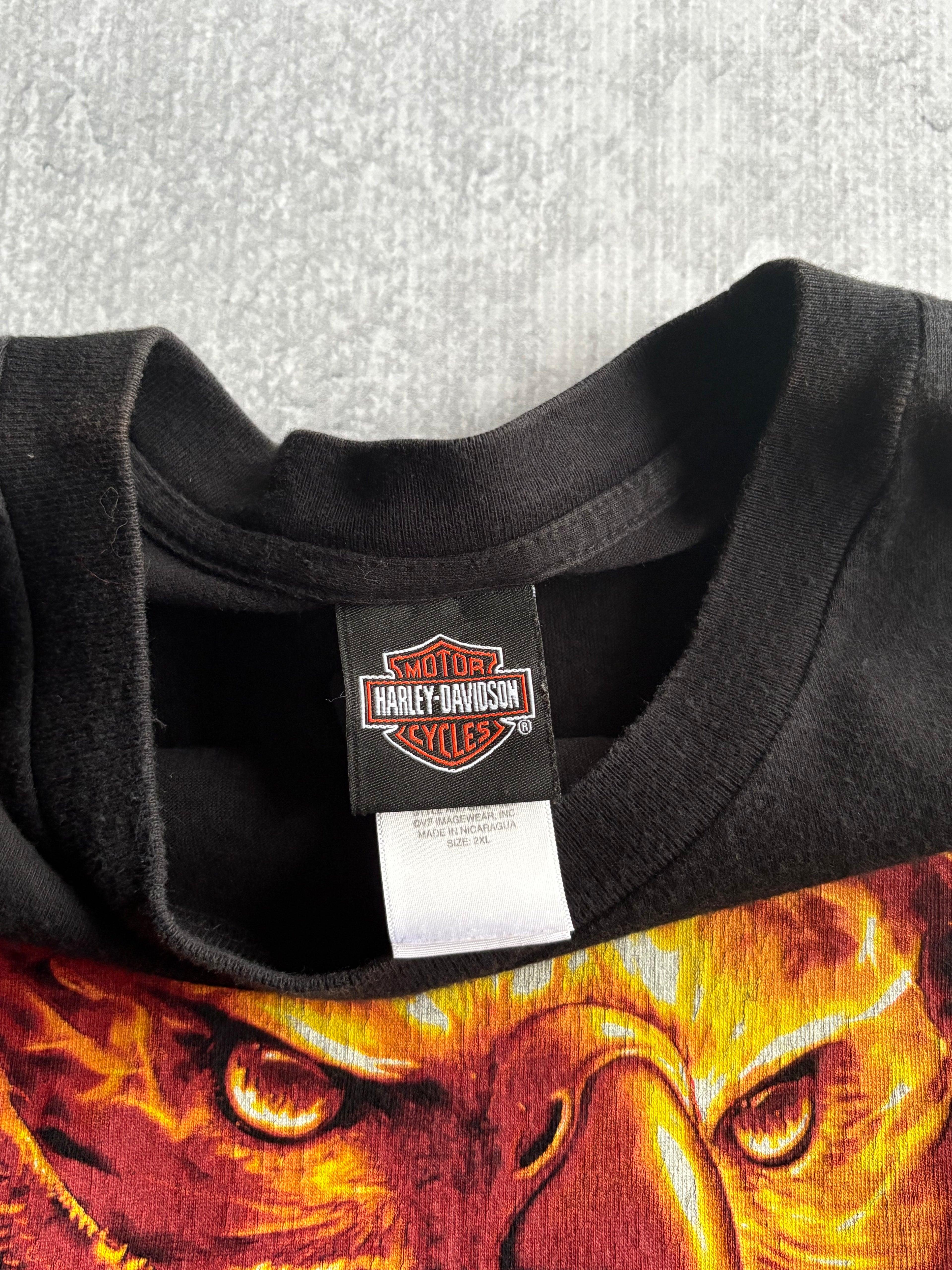 Vintage Harley Davidson Eagle Flame - 2XL