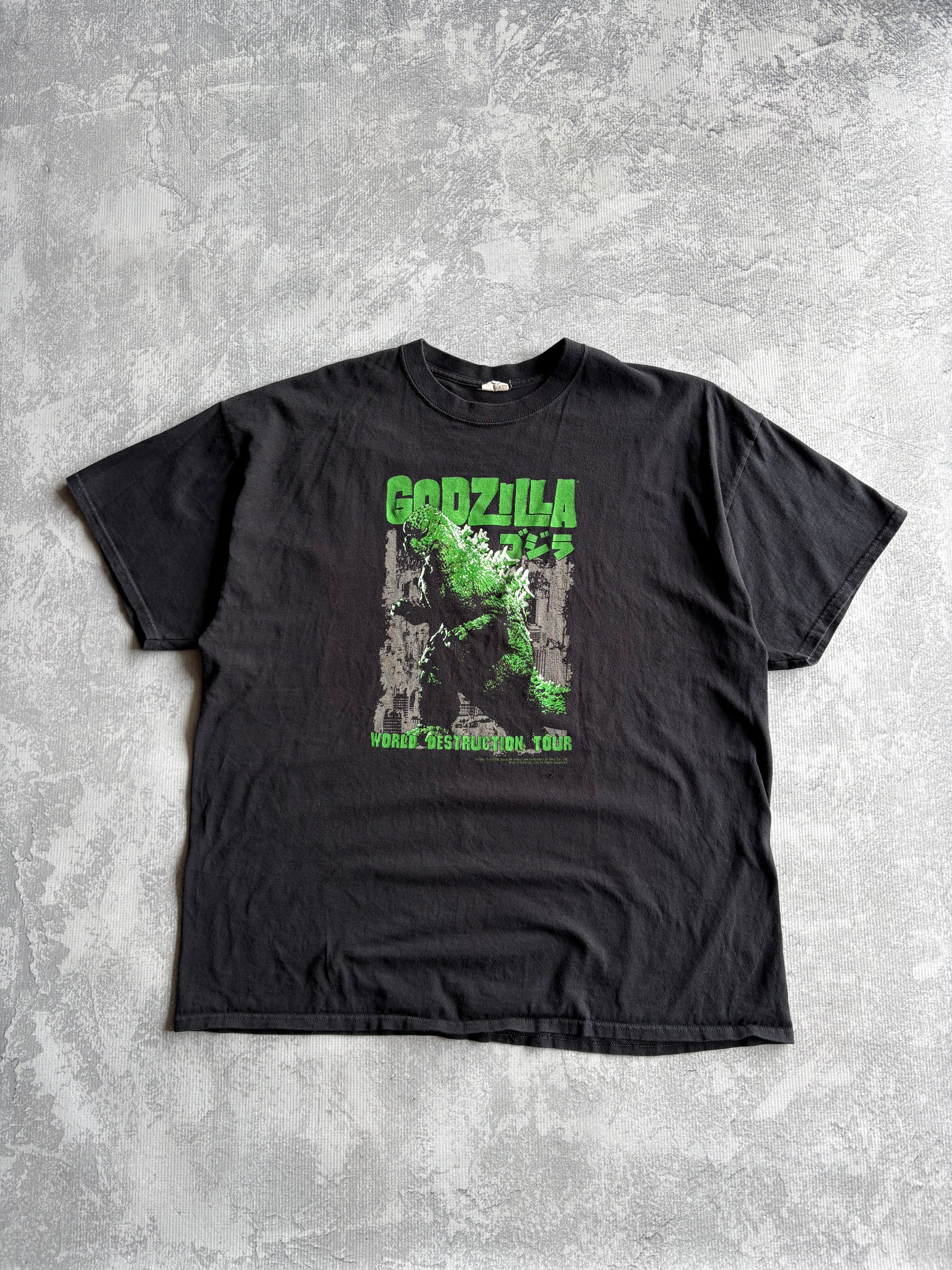 Vintage 2009 Godzilla World Destruction Tour Black Tee Shirt - 2XL