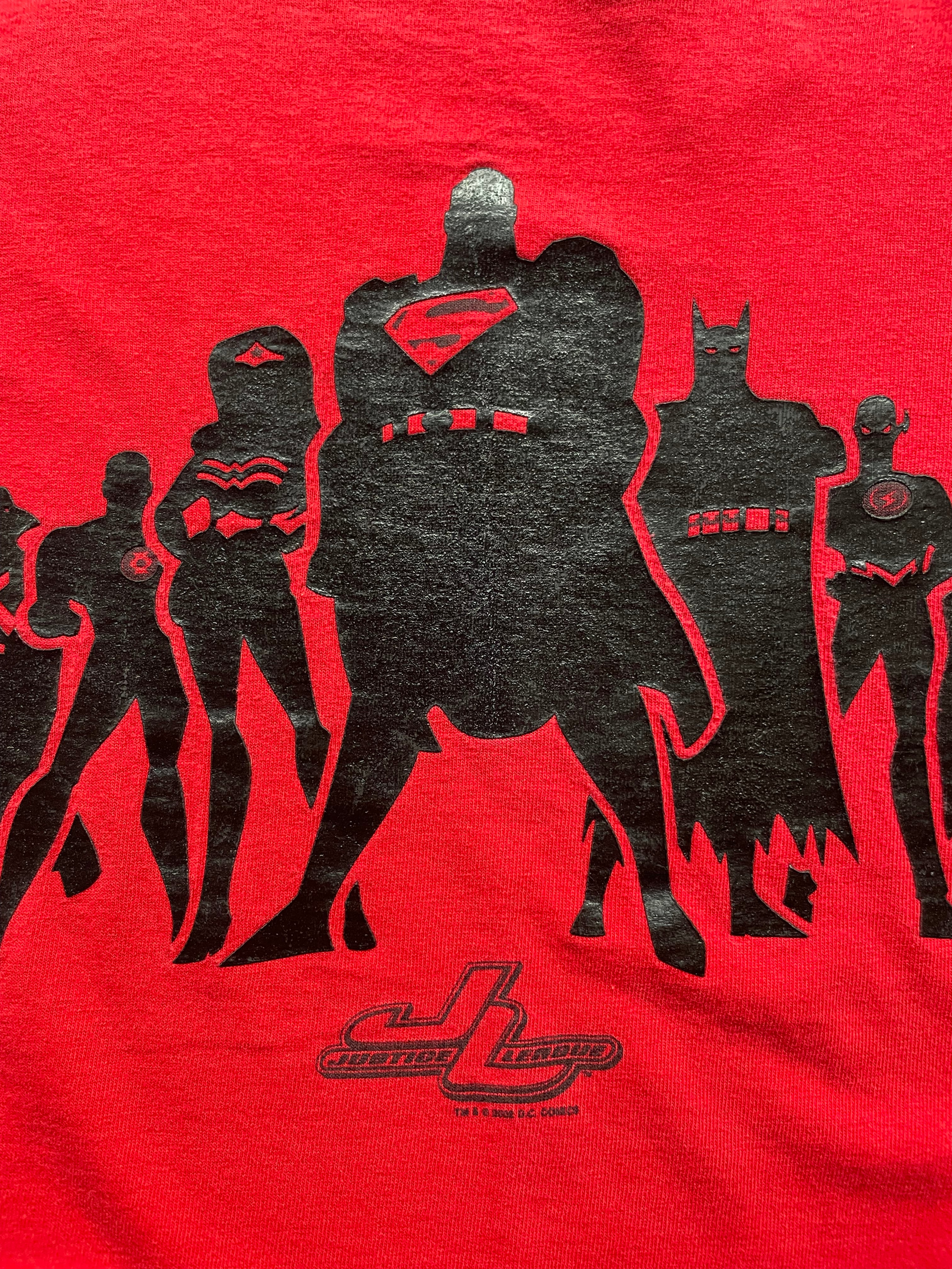Vintage 2002 Justice League Dc Comics Red Tee Shirt - XL