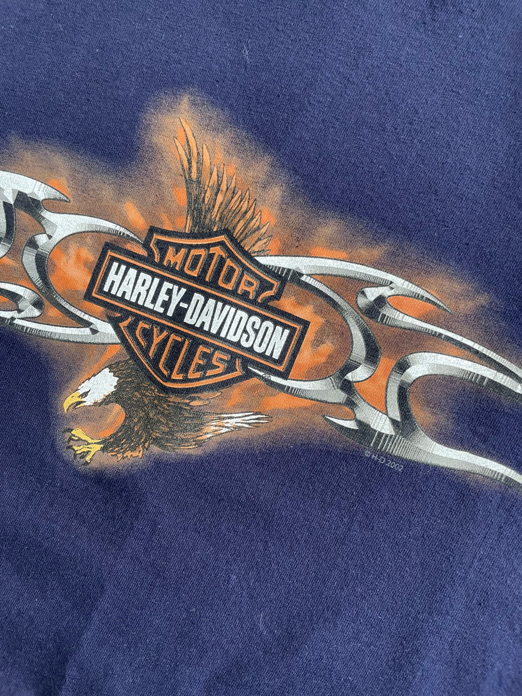 Vintage 2002 Harley Davidson Grunge Biker Tee Shirt - XL