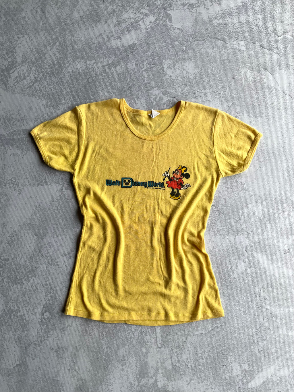 Vintage 1978 Minnie Mouse Disney Yellow Top - L