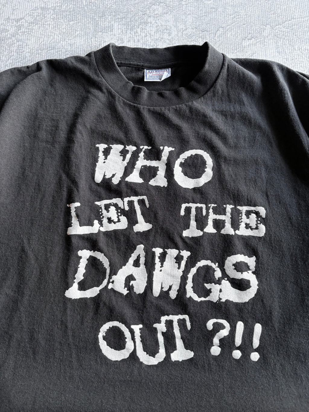 Vintage 90s Who Lets the Dawgs Out Funny Tee Shirt - XL