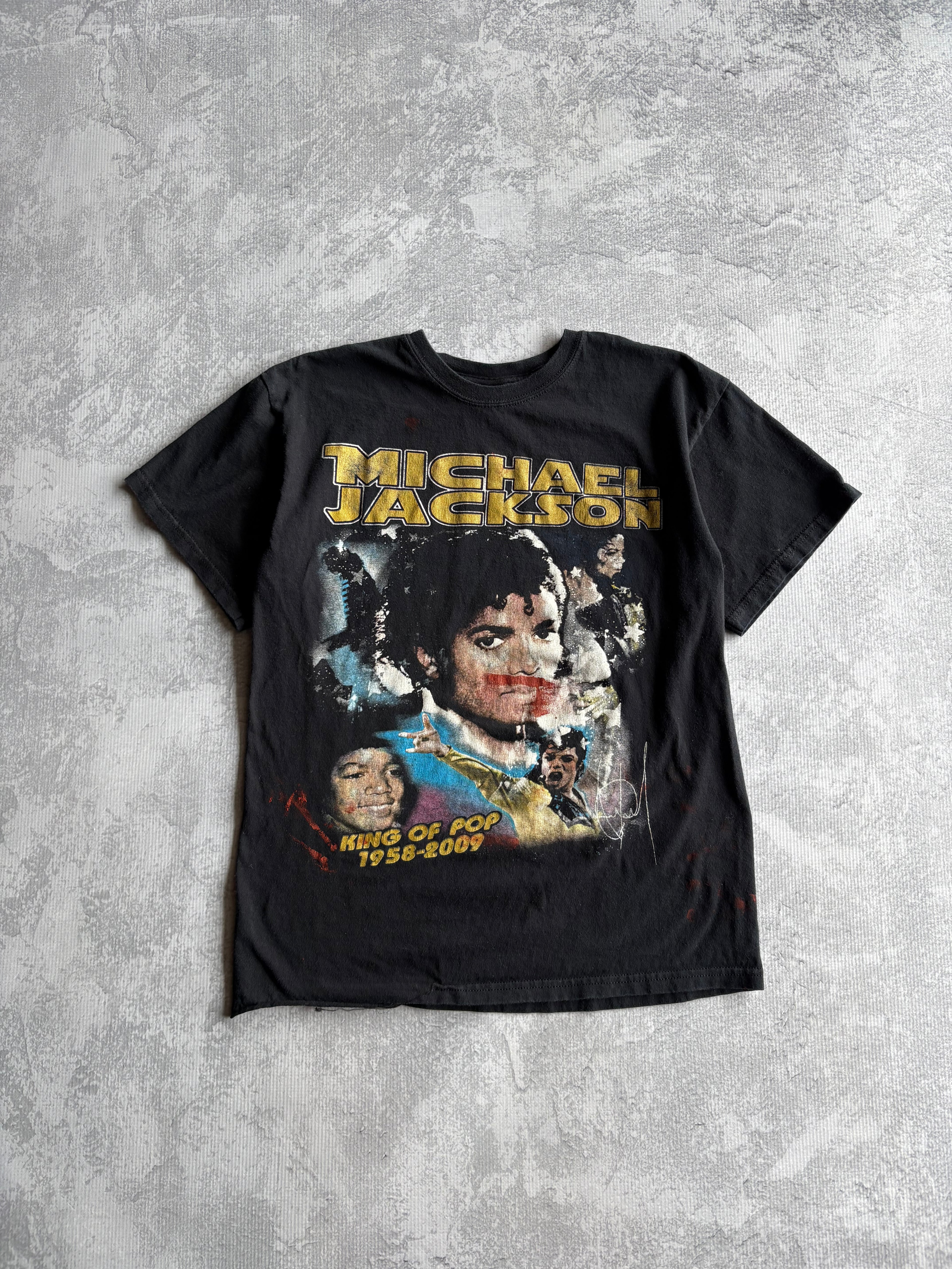 Vintage 2009 Michael Jackson Rap Memorial Black Tee Shirt - M