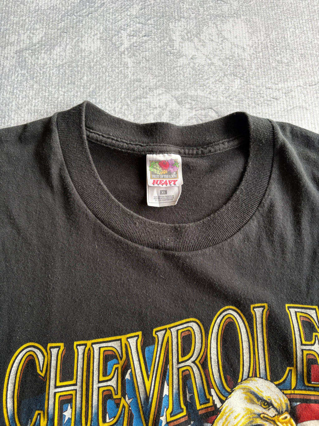 Vintage 90s Chevrolet Bald Eagle USA Black Tee Shirt - XL