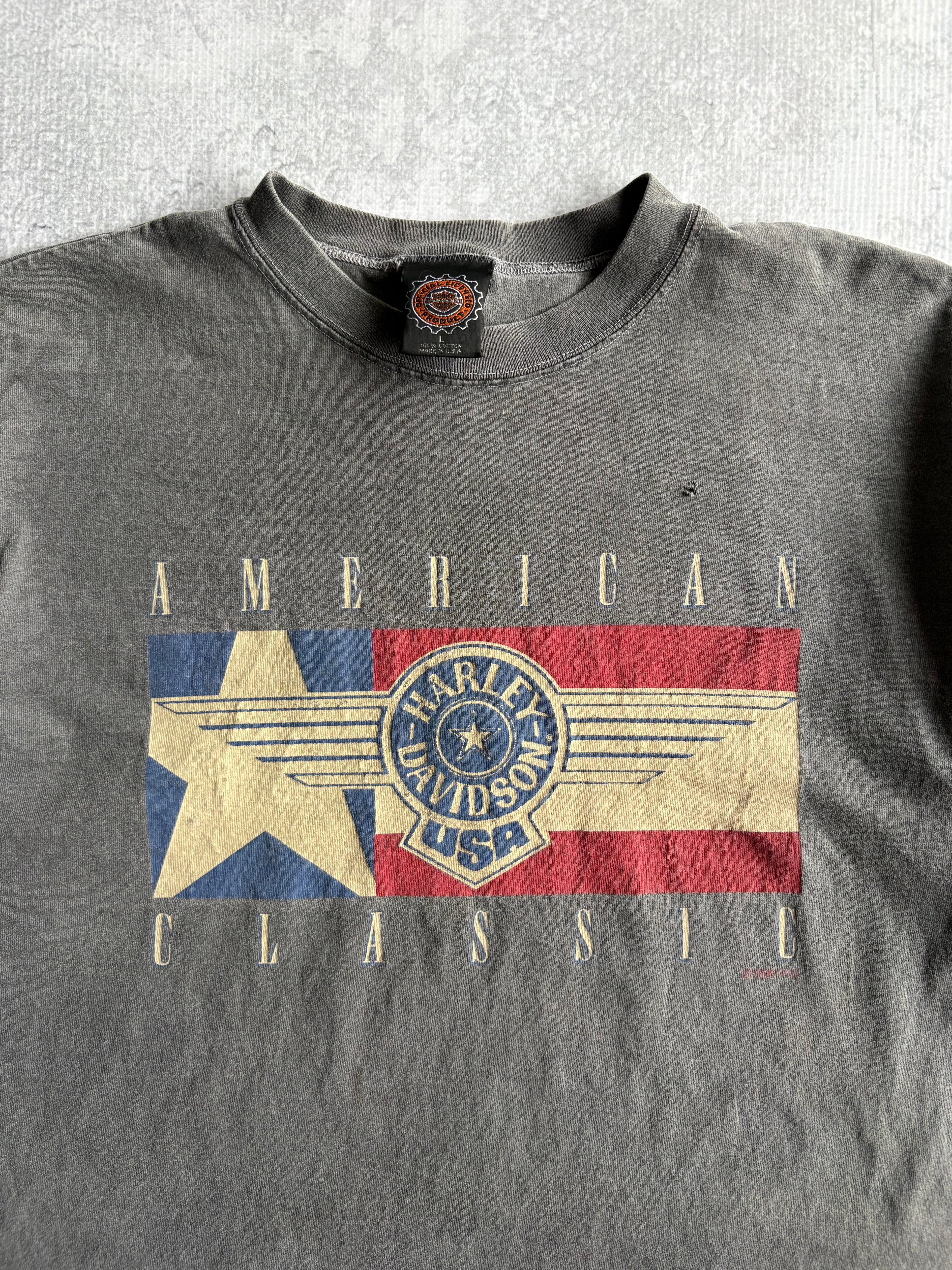 Vintage Harley Davidson American Classic Grey Tee Shirt - L
