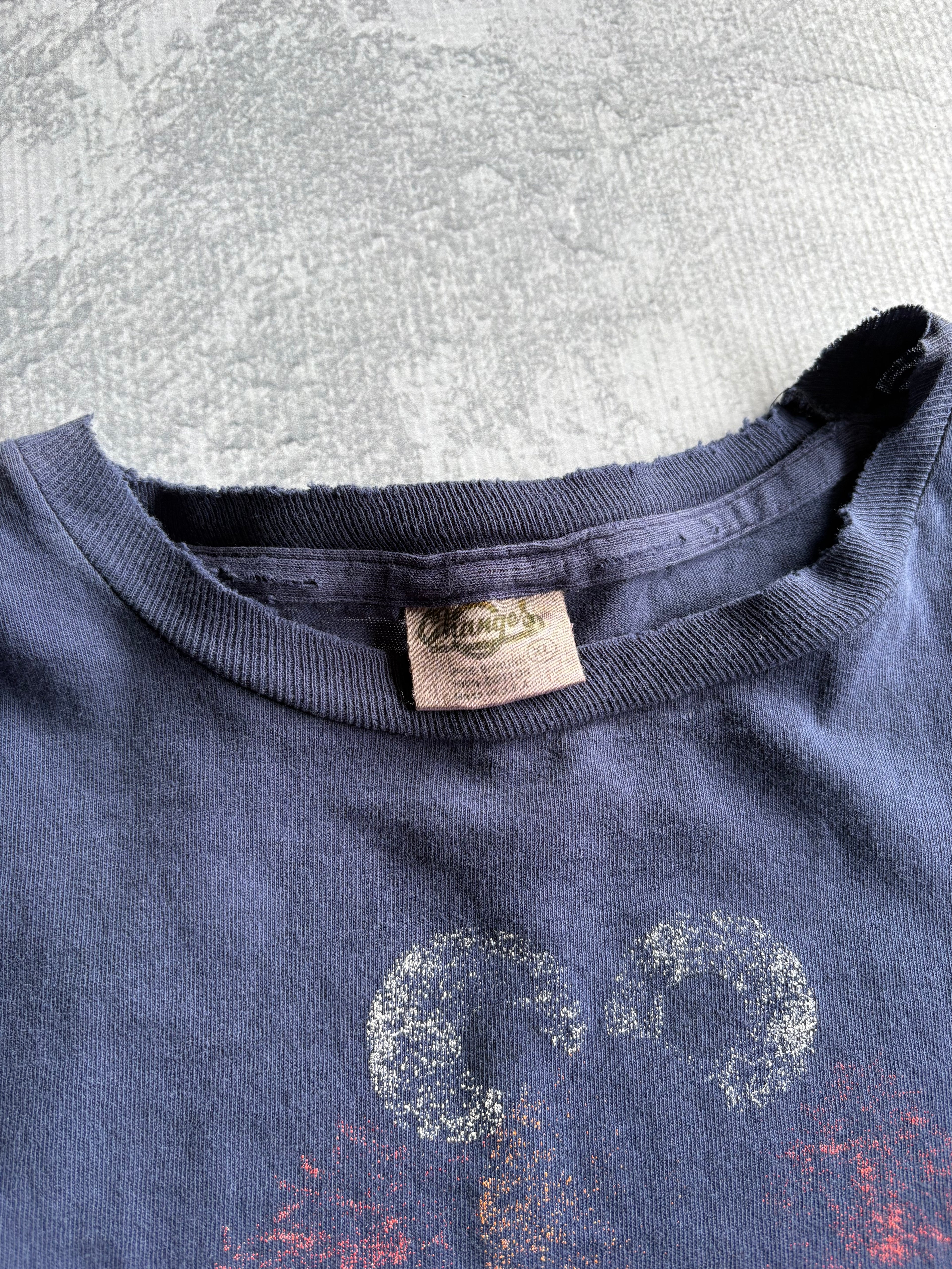 Vintage 90s Elmo Sesame Street Hip Hop Style Distressed Blue Tee Shirt - XL