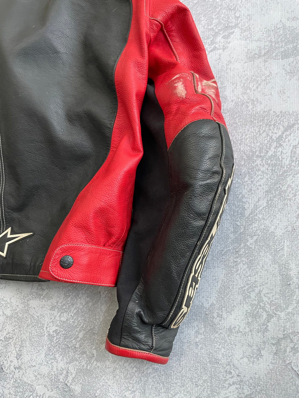 Vintage Alpinestars Leather Motorcycle Distressed Racing Jacket - L
