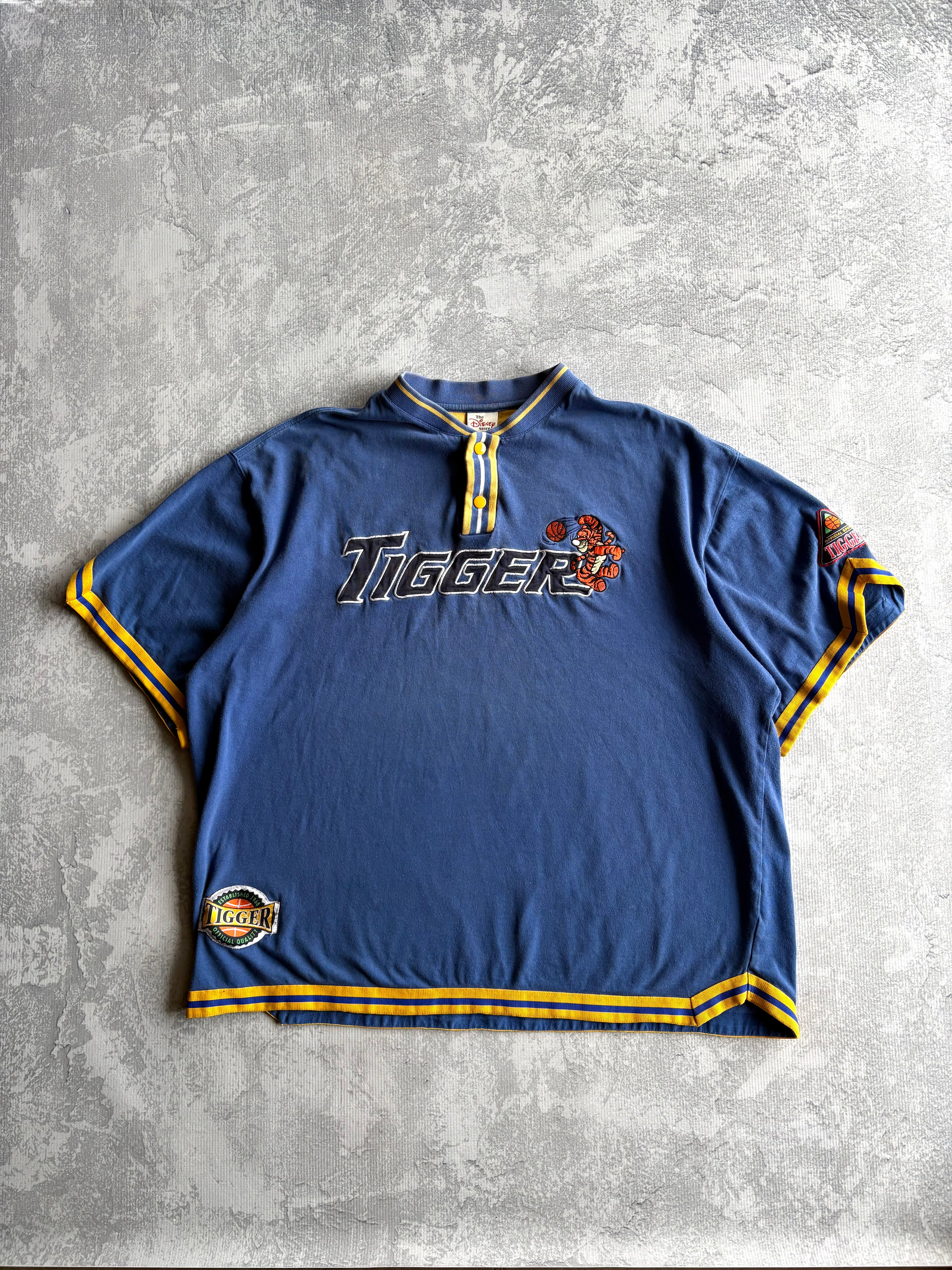 Vintage 1990s Disney Tigger Baseball Blue Jersey Tee - XL Tall