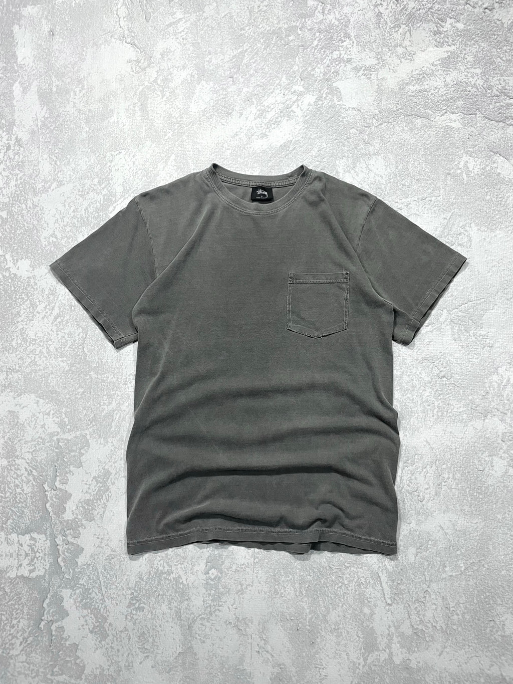 Stussy Surf Pocket Grey Tee Shirt - S