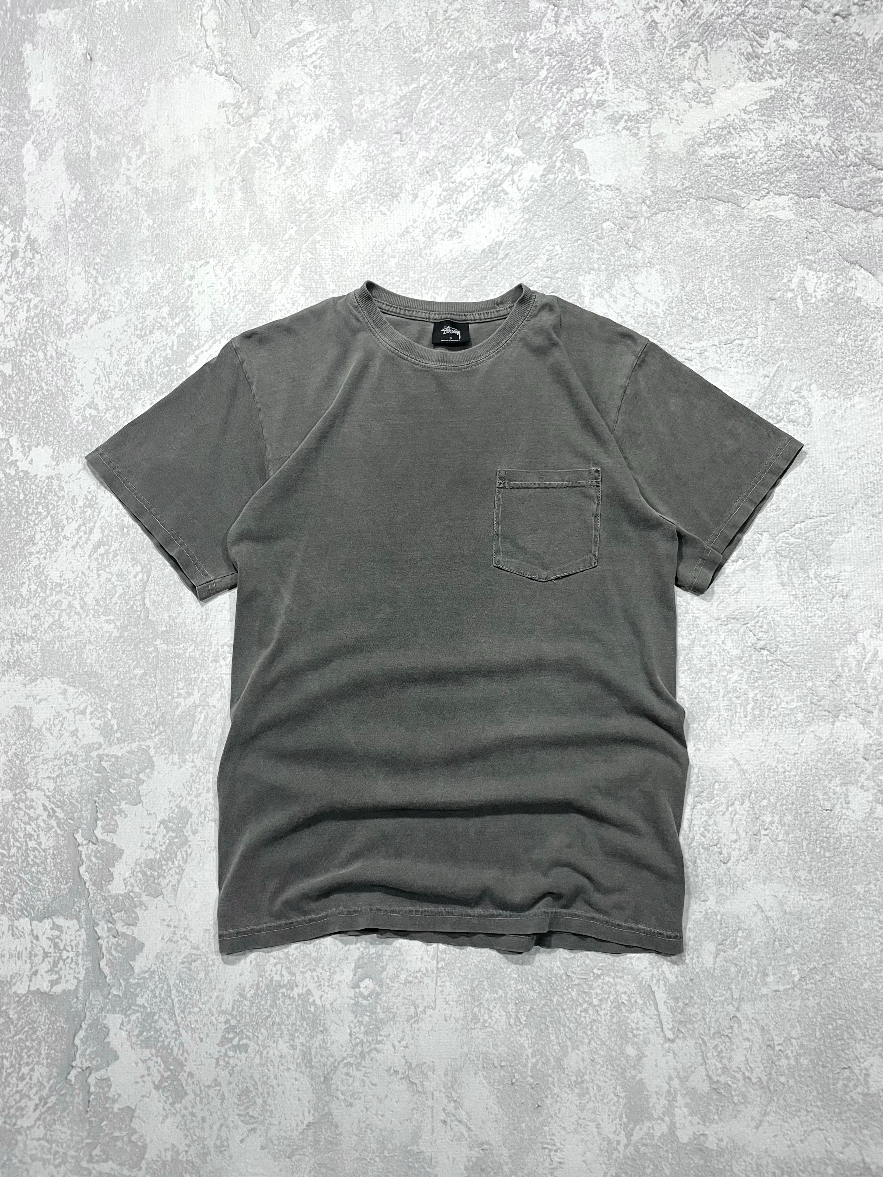 Stussy Surf Pocket Grey Tee Shirt - S