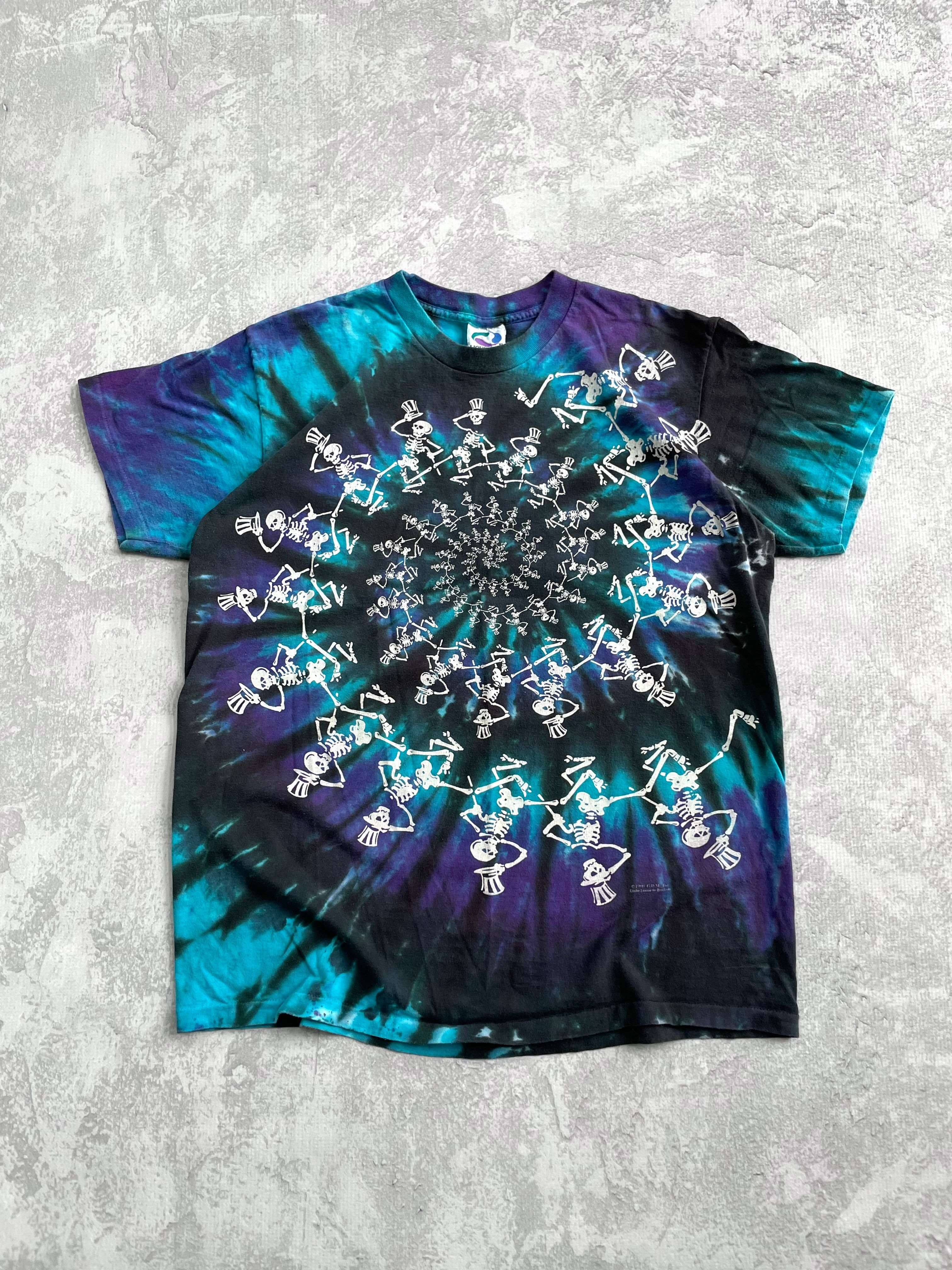 Vintage 1990 Grateful Dead Dancing Skeletons Tee Shirt - L