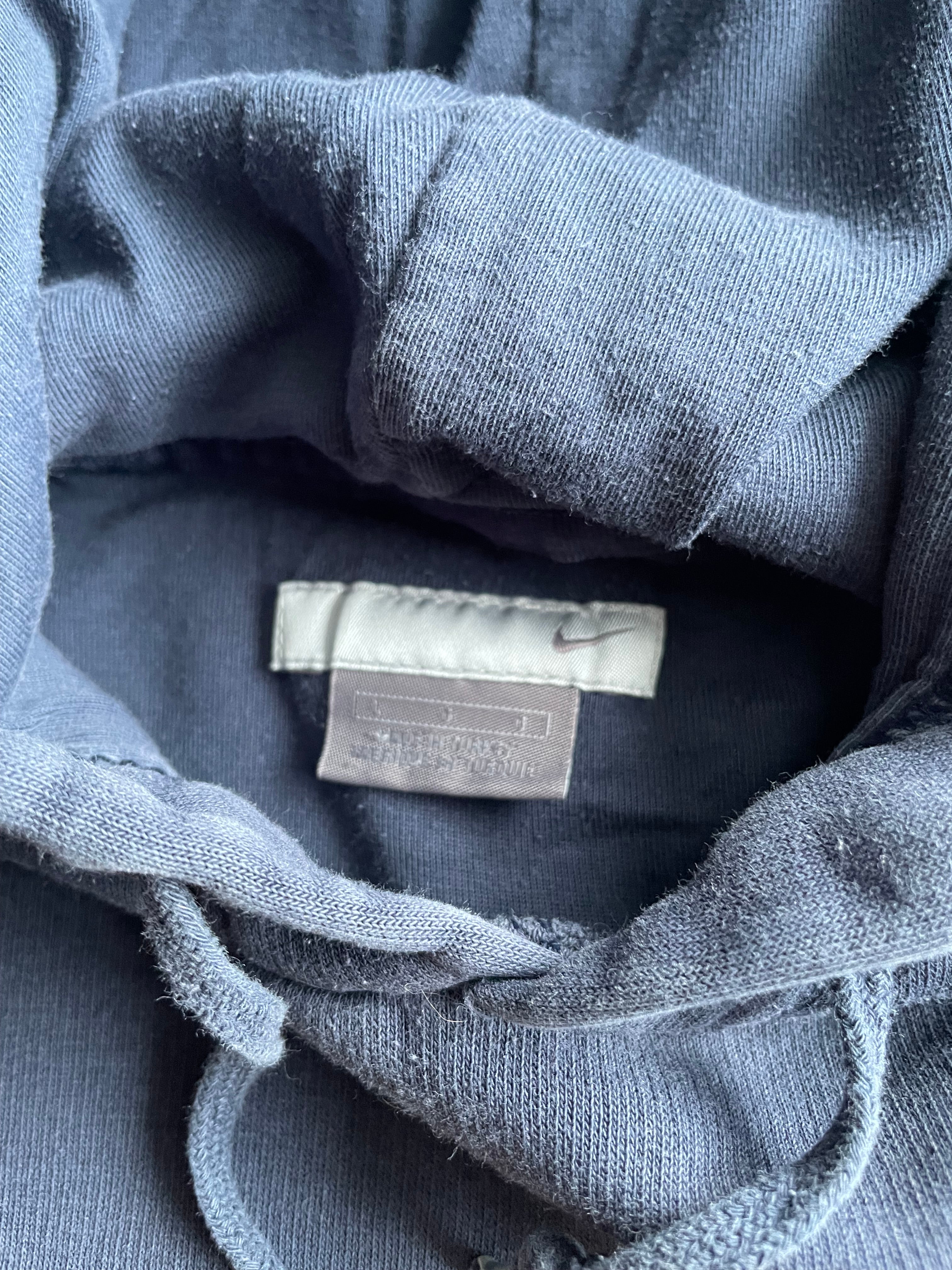 Vintage 2000s Nike Center Swoosh Spellout Navy Hoodie - L