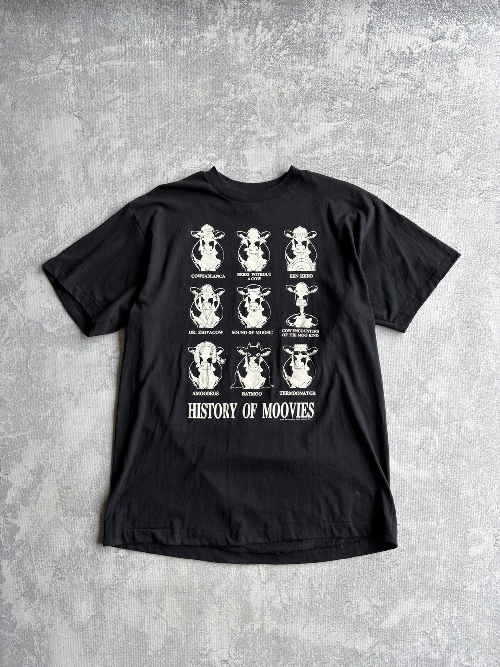 Vintage 90s History Of Moovies Parody Tee Shirt - XL