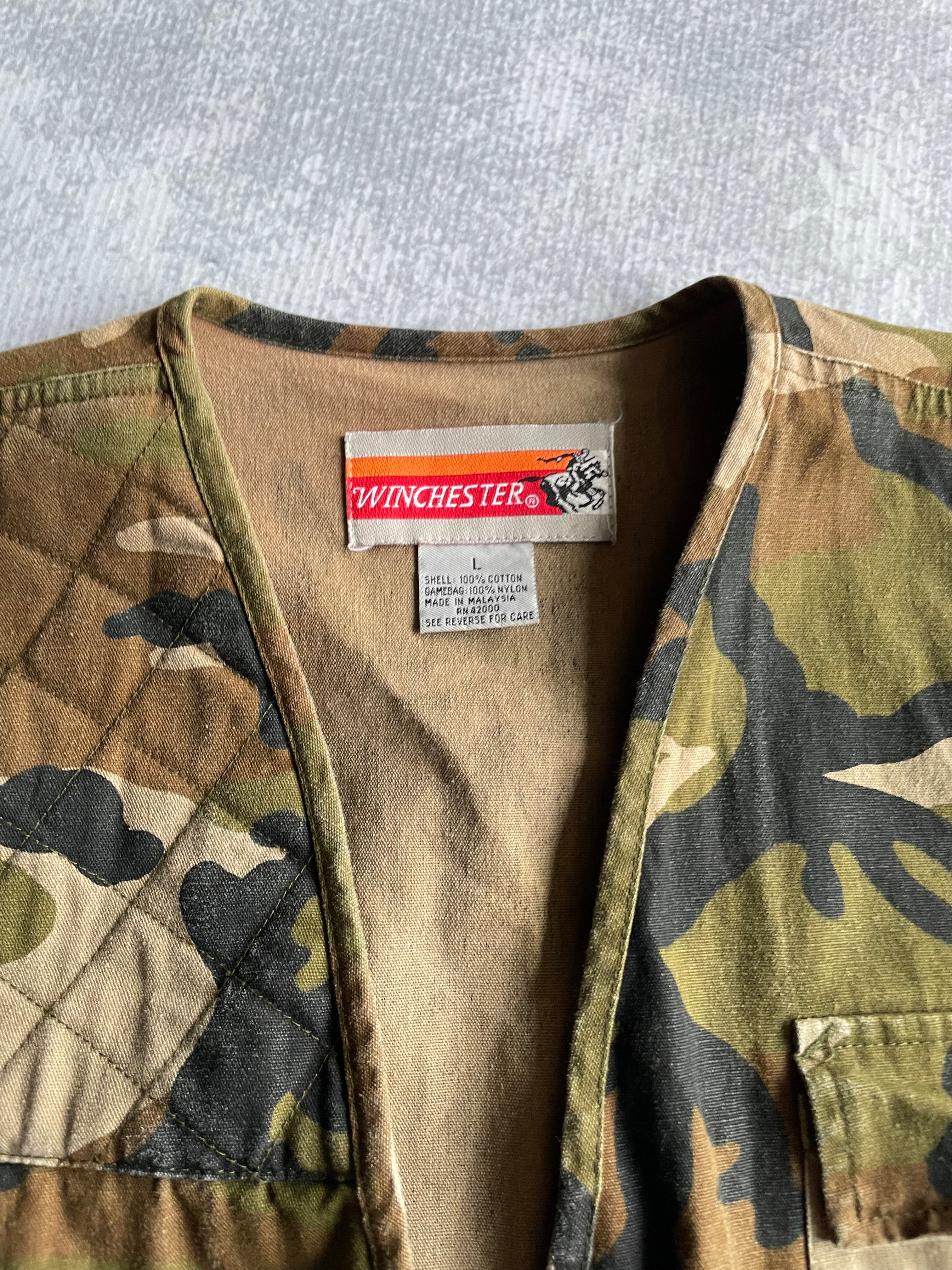Vintage 90s Winchester Camo Hunting Vest - L