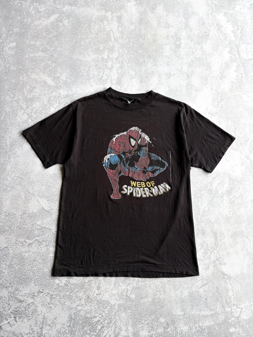 Vintage 1989 Marvel Web of Spider Man Todd McFarlane Black Tee Shirt - L