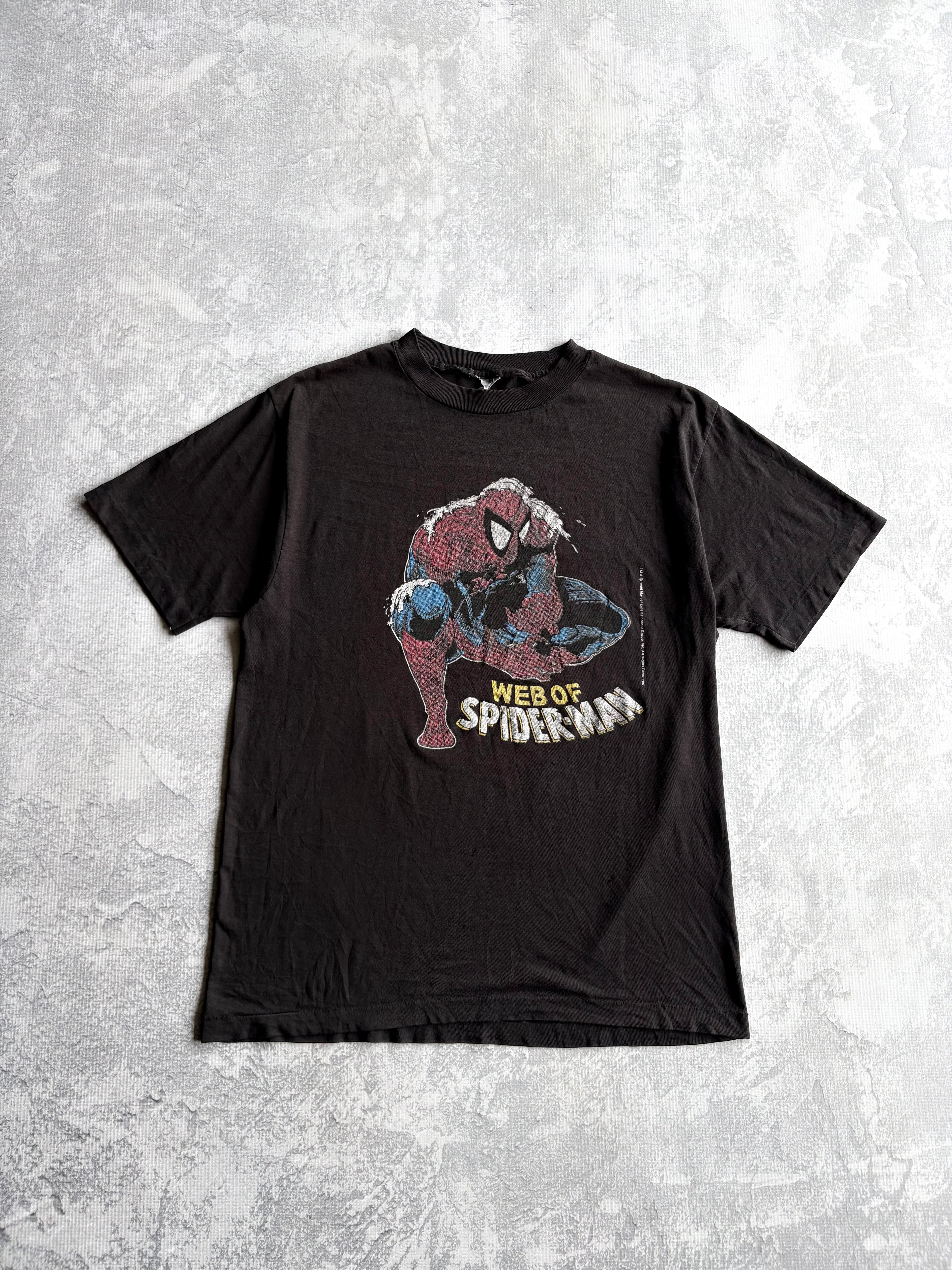 Vintage 1989 Marvel Web of Spider Man Todd McFarlane Black Tee Shirt - L