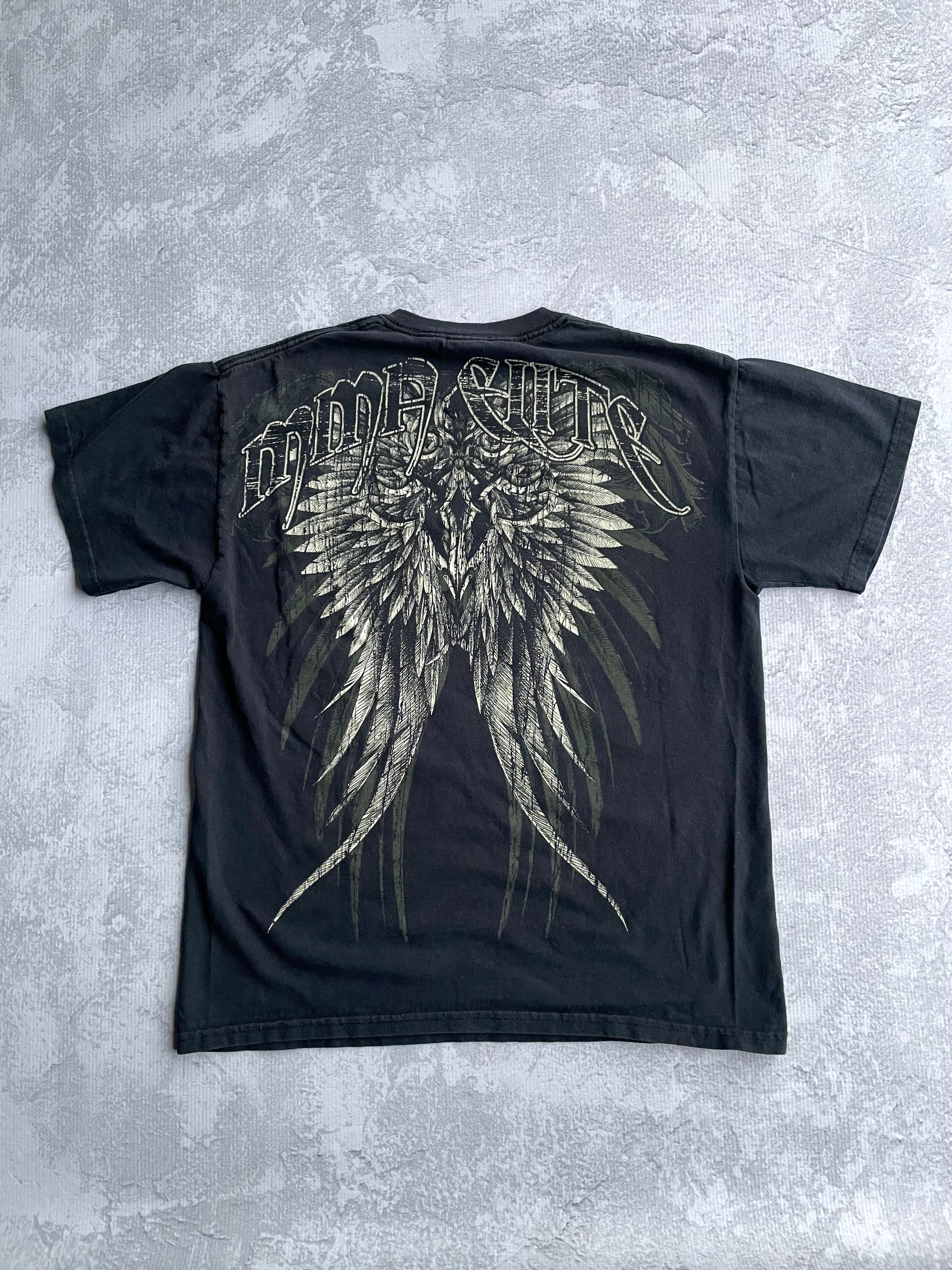 Y2K MMA Elite Skull AOP Grunge Tee Shirt  - M