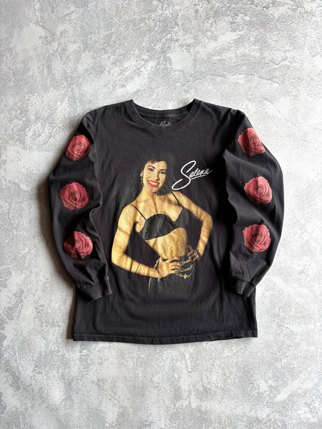Vintage Selena Quintanilla Rose Long Sleeve Tee Shirt - M