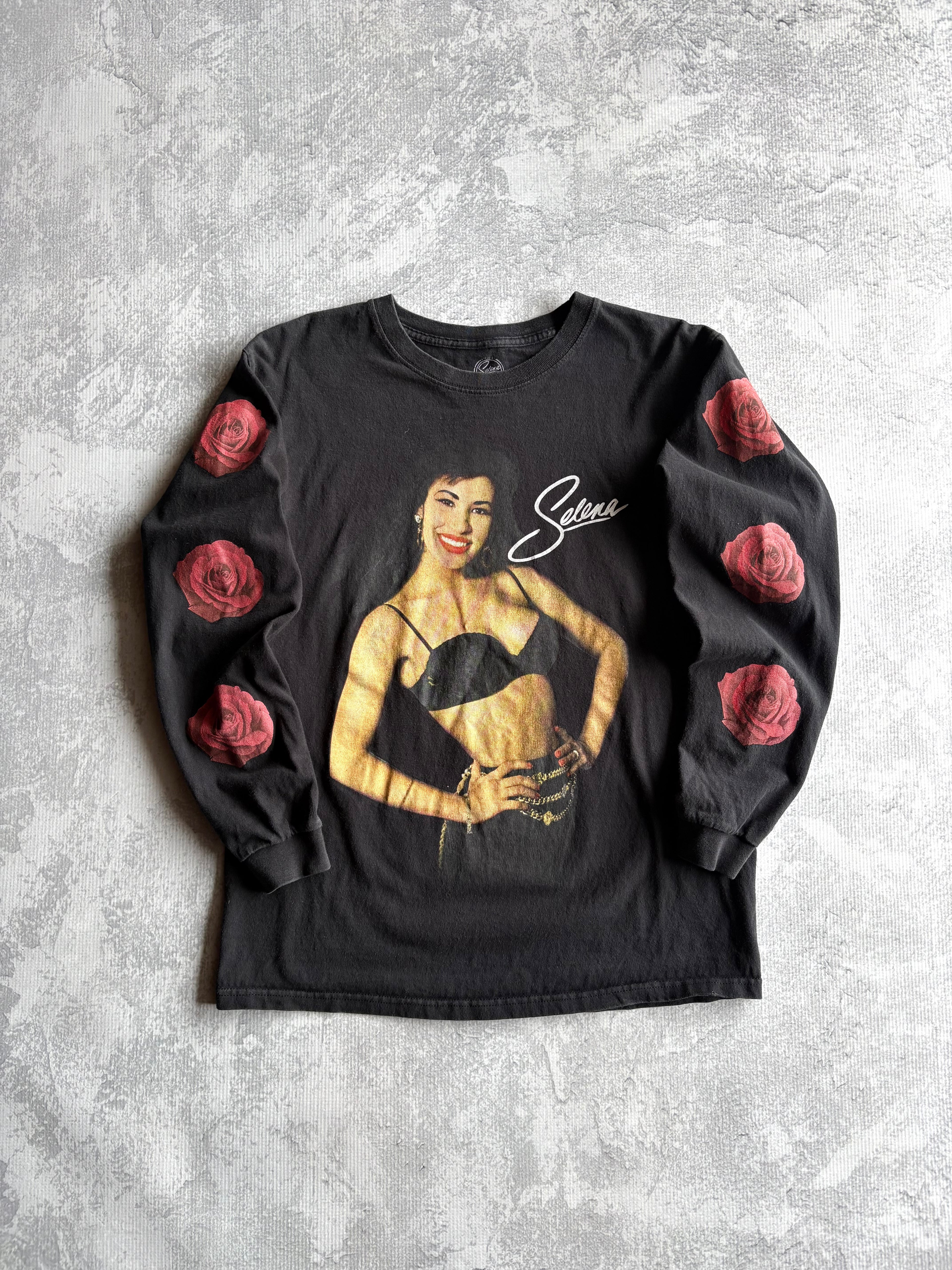 Vintage Selena Quintanilla Rose Long Sleeve Tee Shirt - M