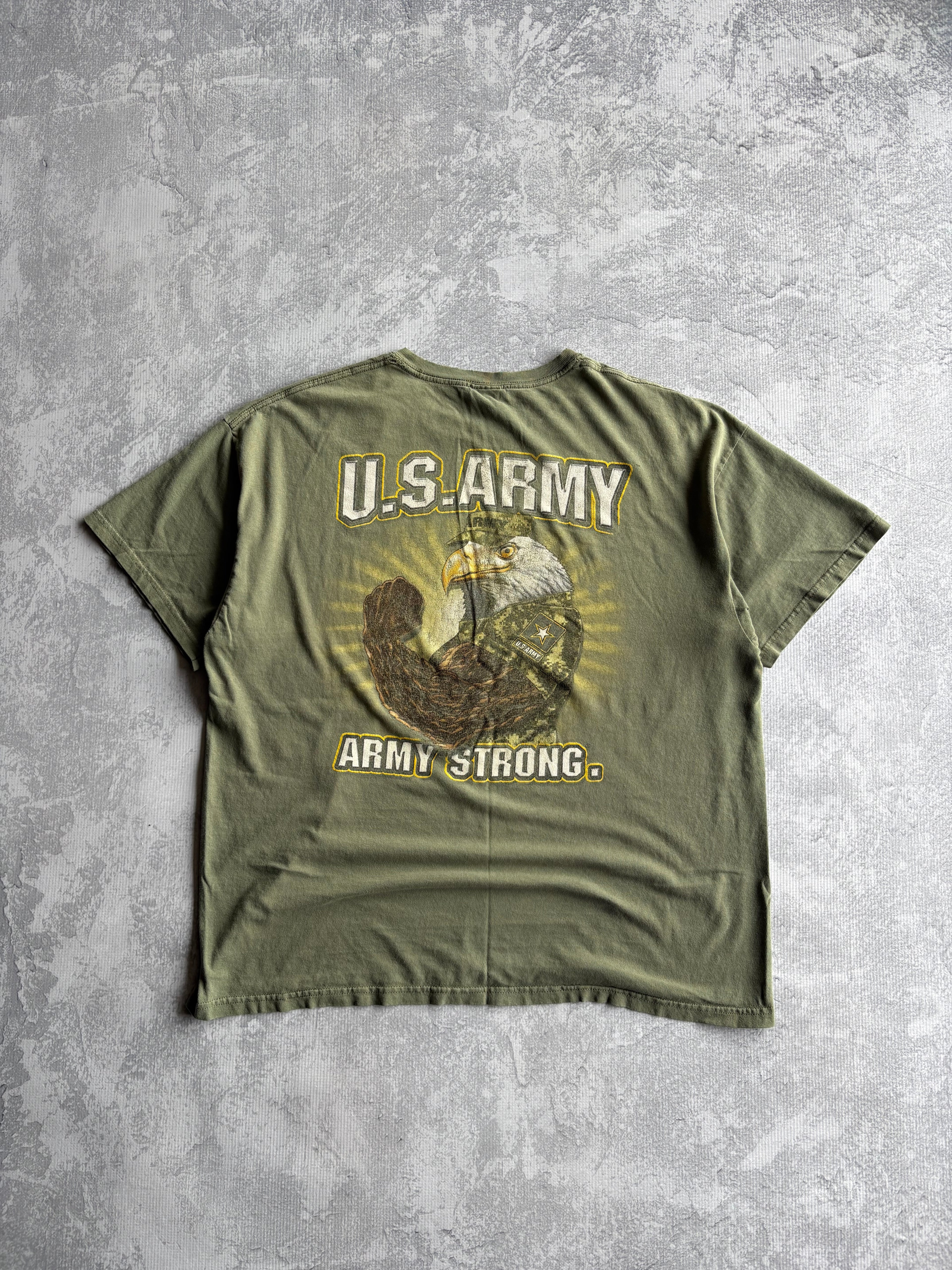 Vintage U.S. Army Strong Eagle Green Tee Shirt - XL
