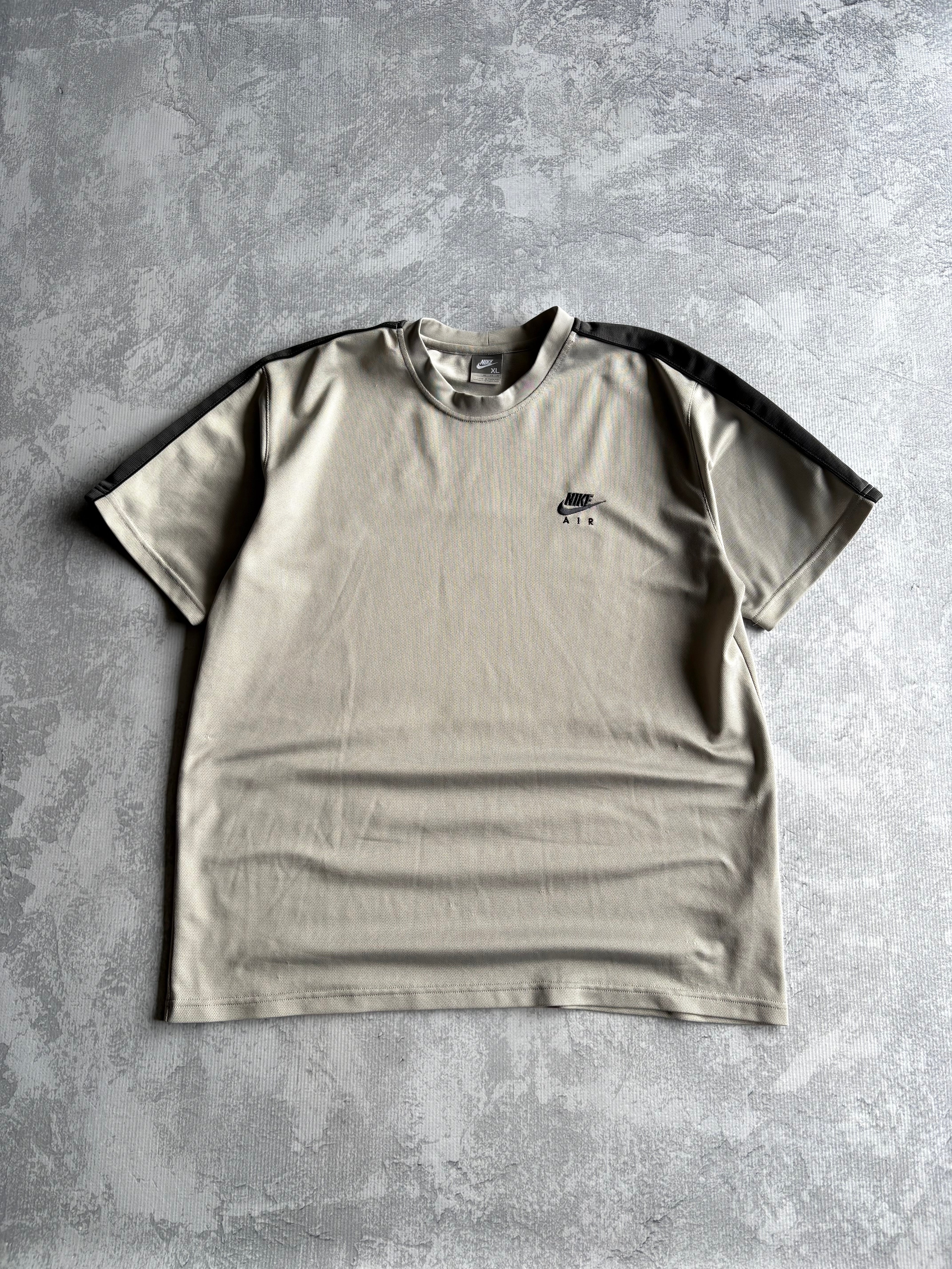 Vintage Y2K Nike Striped Silver Jersey Tee Shirt - XL