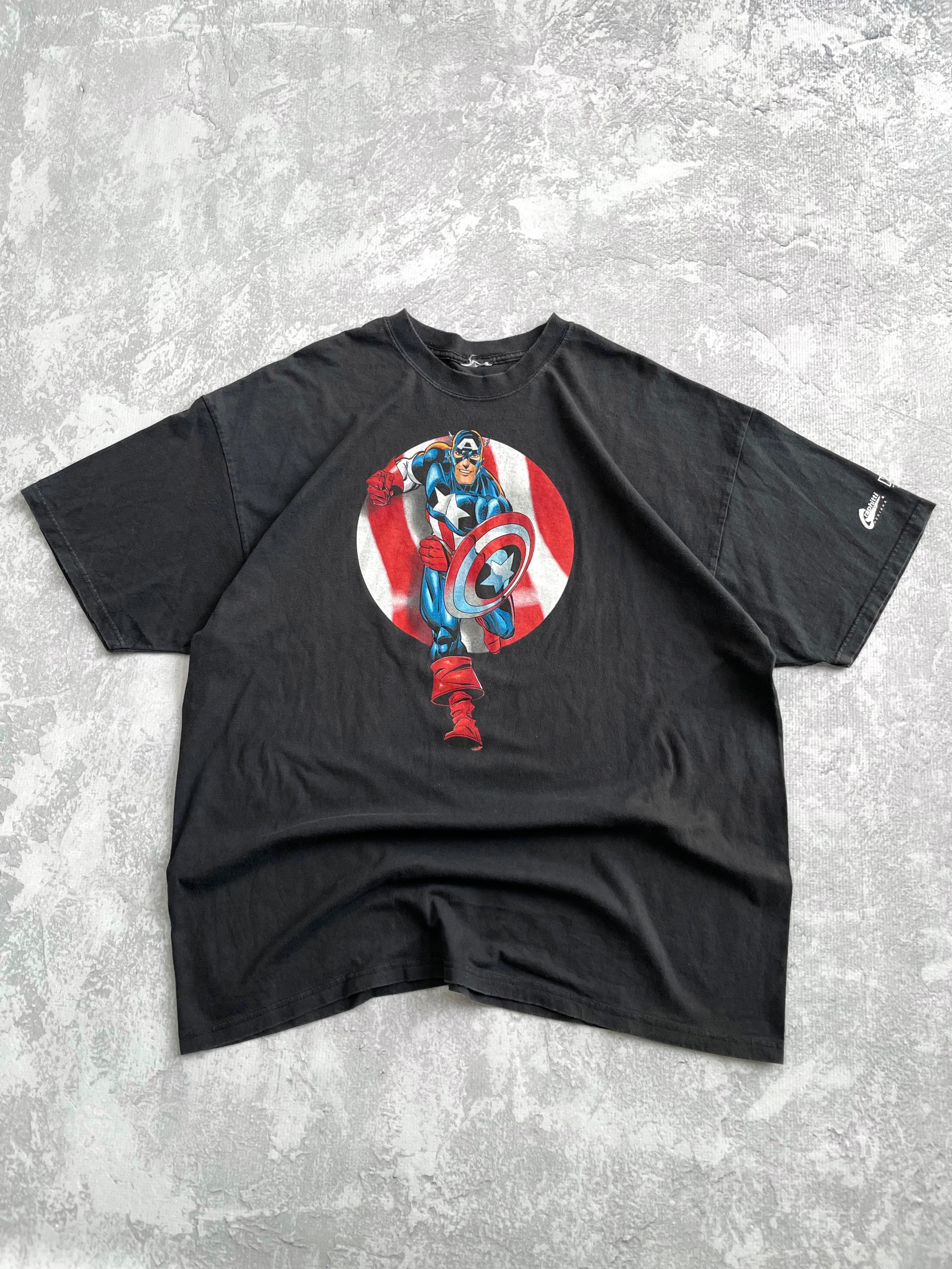 Vintage 2002 Captain America Marvel Graphitti Designs Tee Shirt - XL