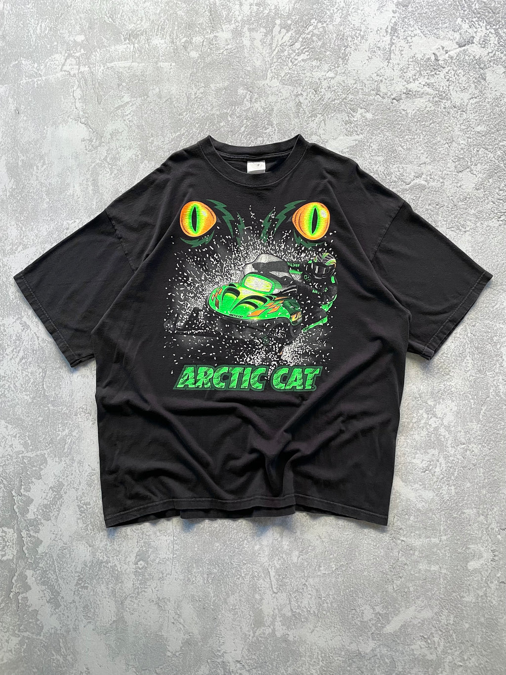 Vintage 90s Arctic Cat Snowmobile Racing Big Print Tee Shirt - 2XL