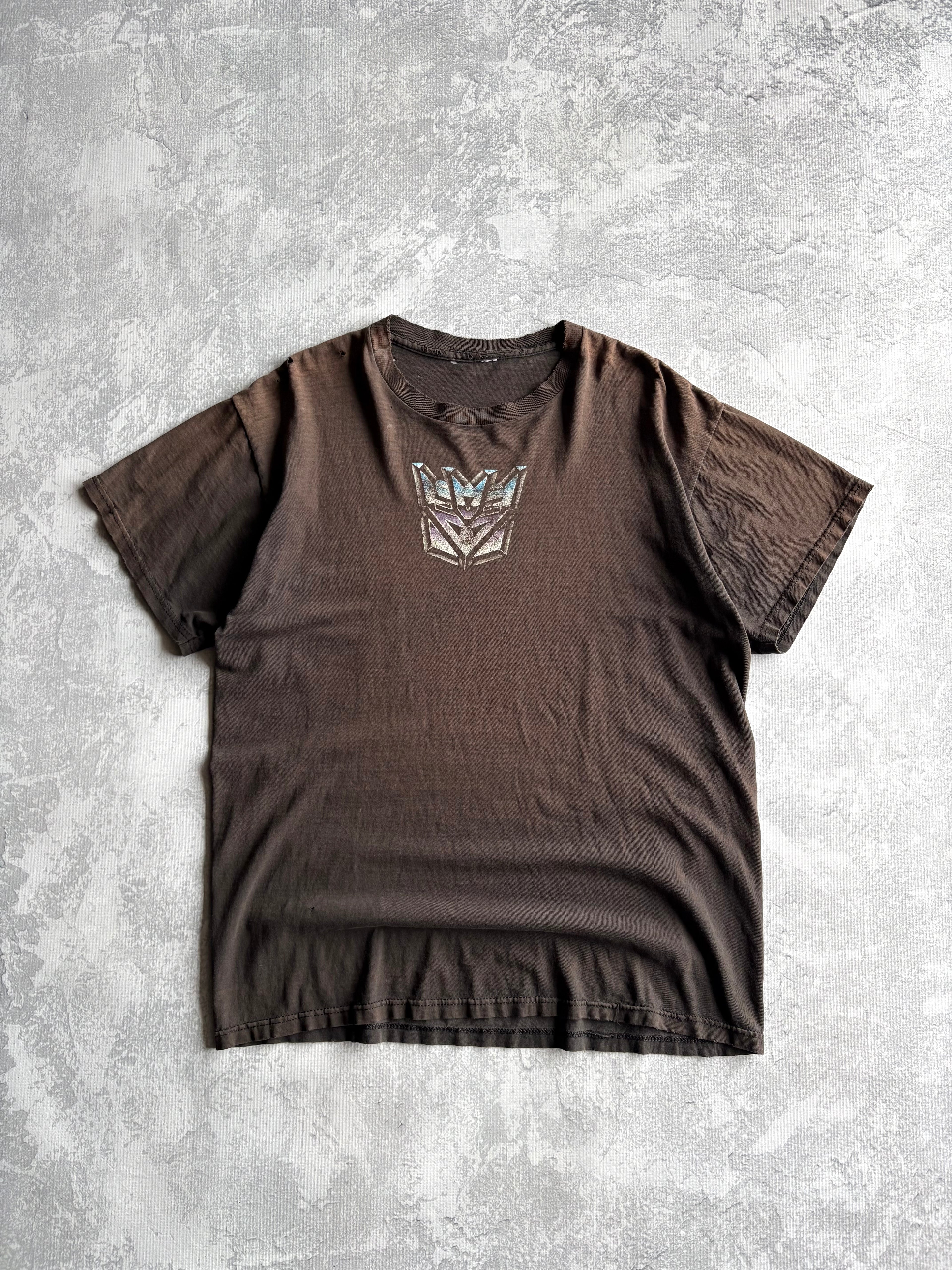 Vintage 90s Transformers Decepticon Center Logo Distressed Tee Shirt - XL