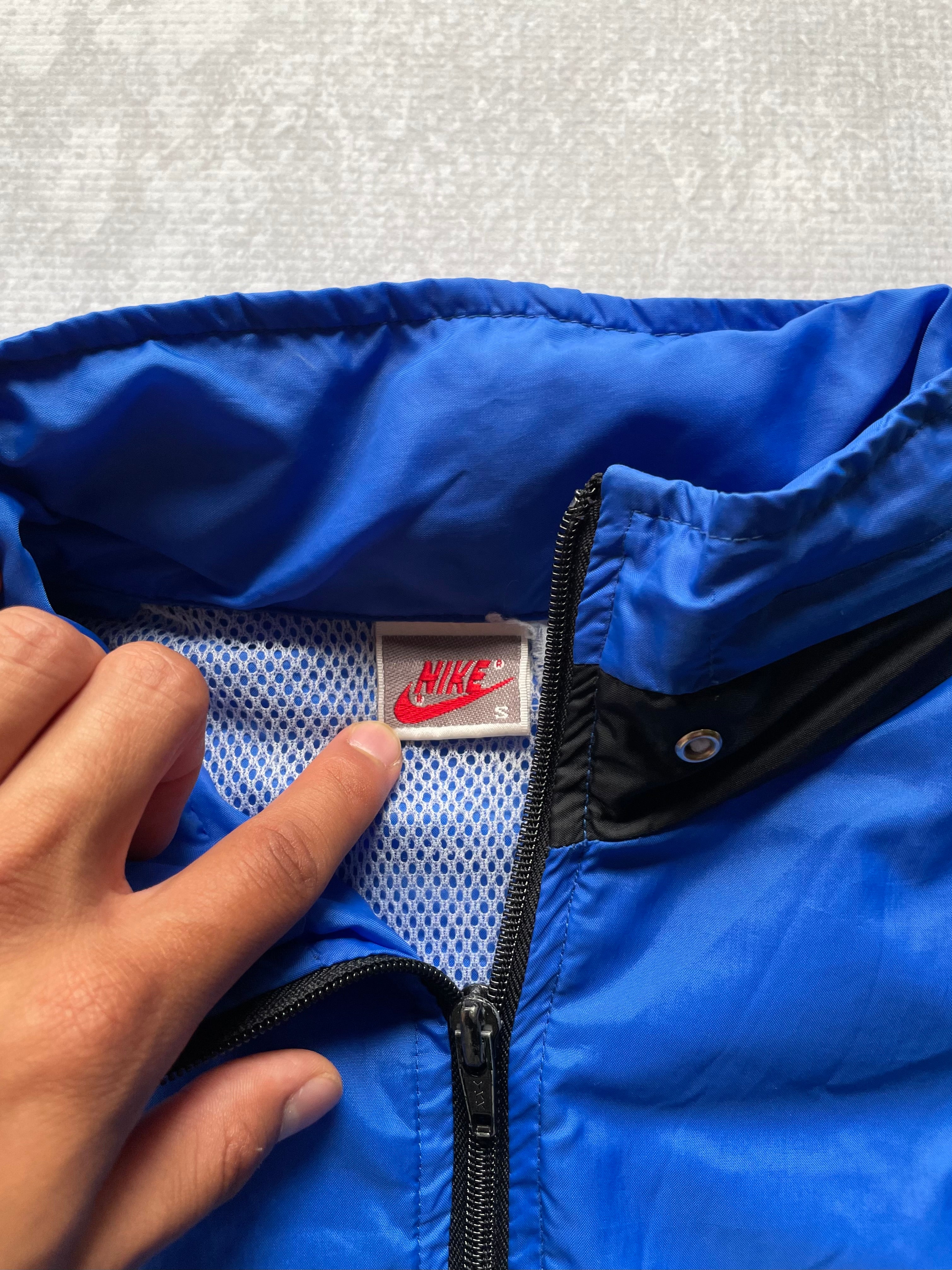 Vintage 90s Nike Multicolor Black/Blue Lightweight Windbreaker Jacket - L