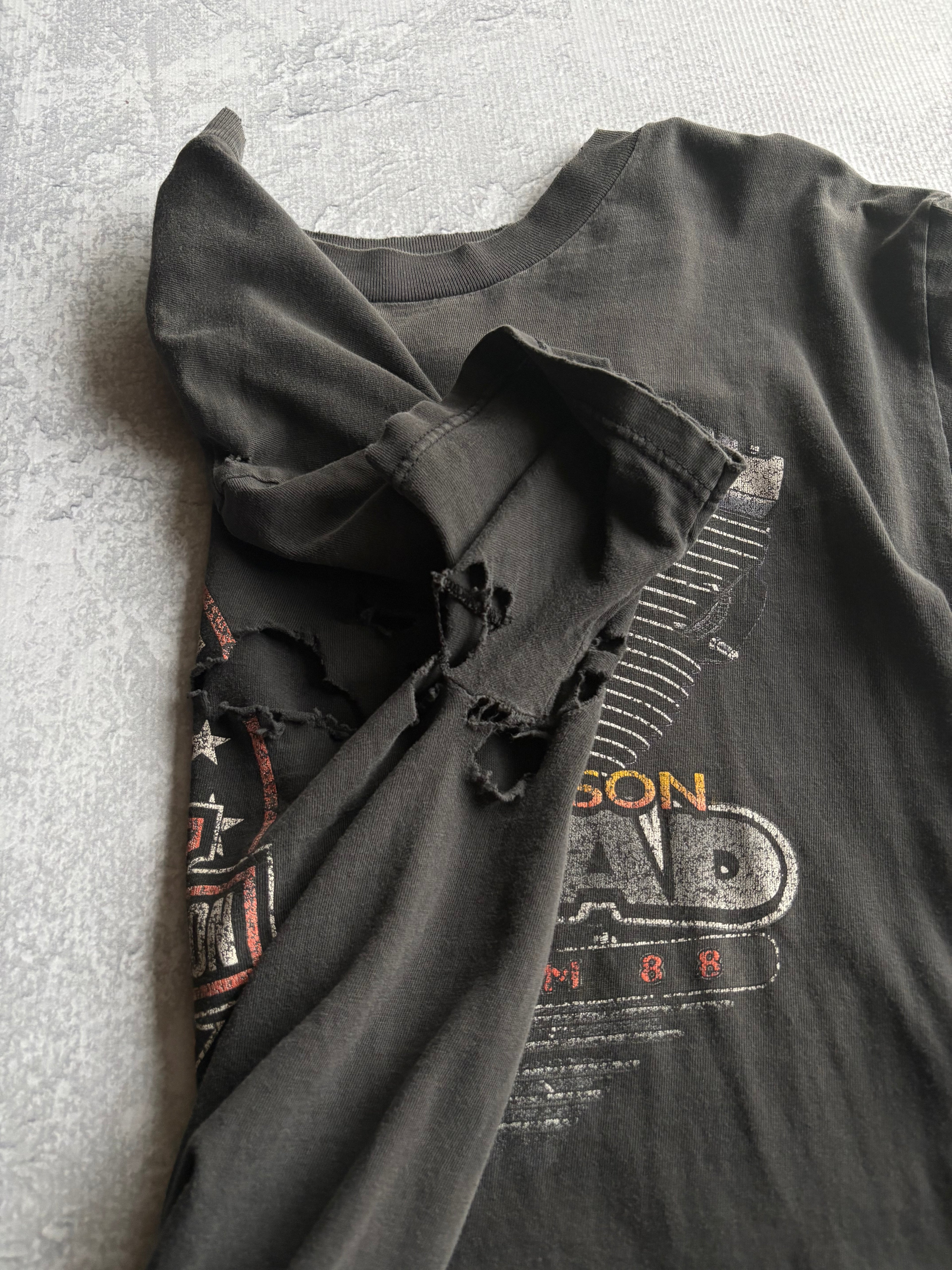 Vintage 1988 Harley Davidson Fat Head Thrashed Tee Shirt - L