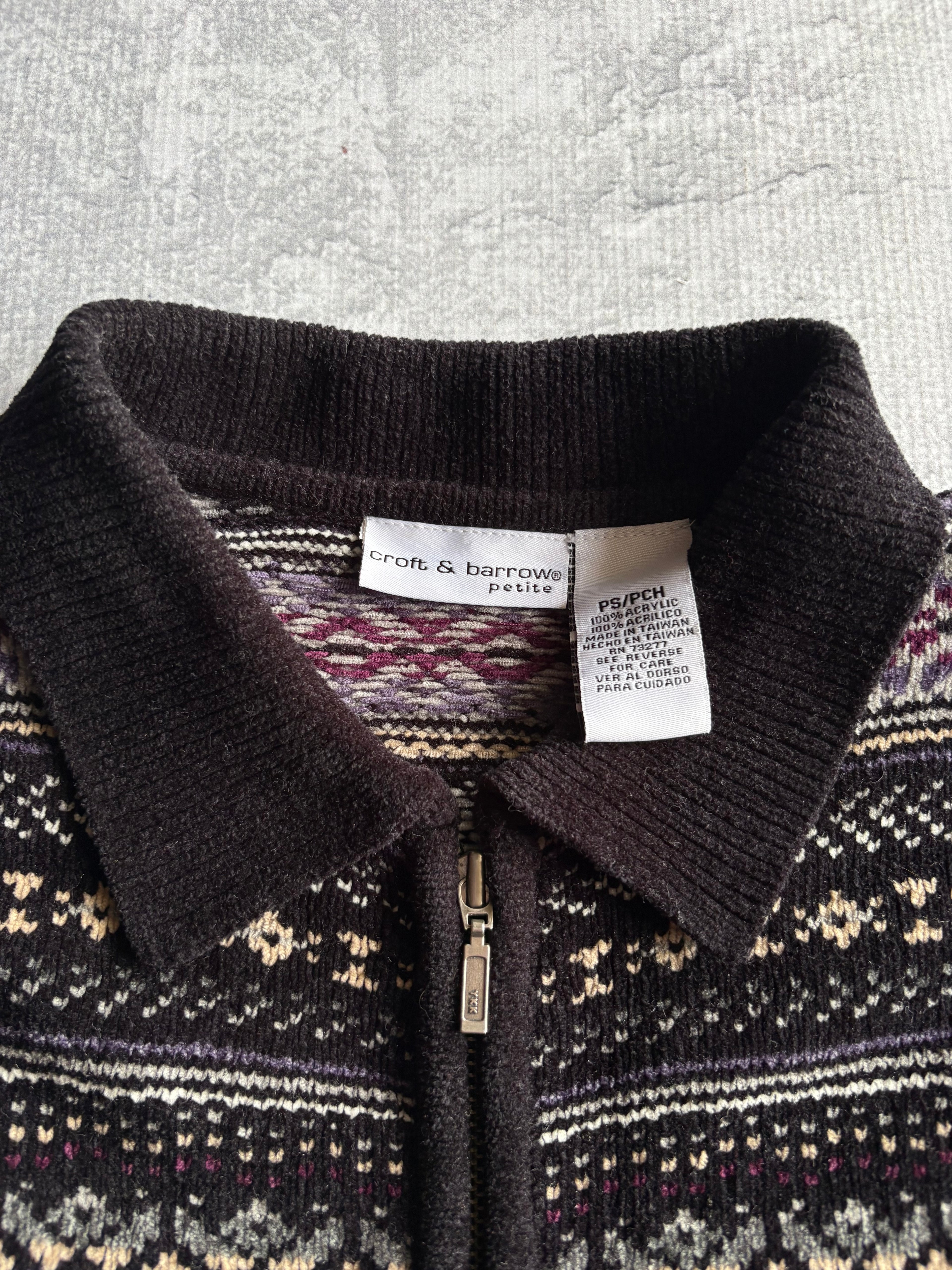 Vintage 90s Croft and Barrow Petite Collard Knit Sweater - S