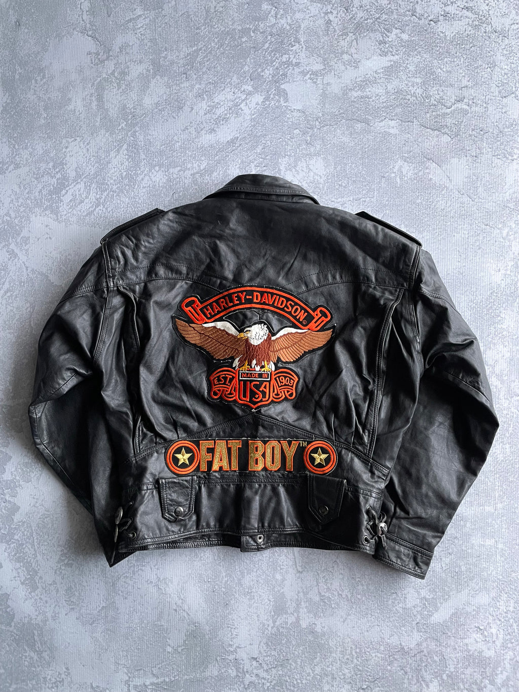 Vintage 90s Harley Davidson Bermans Black Leather Jacket - L