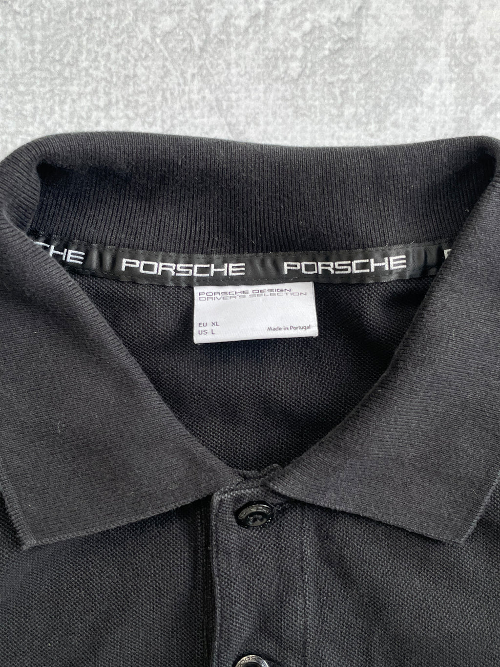 Porsche Black Collared Polo Shirt - L