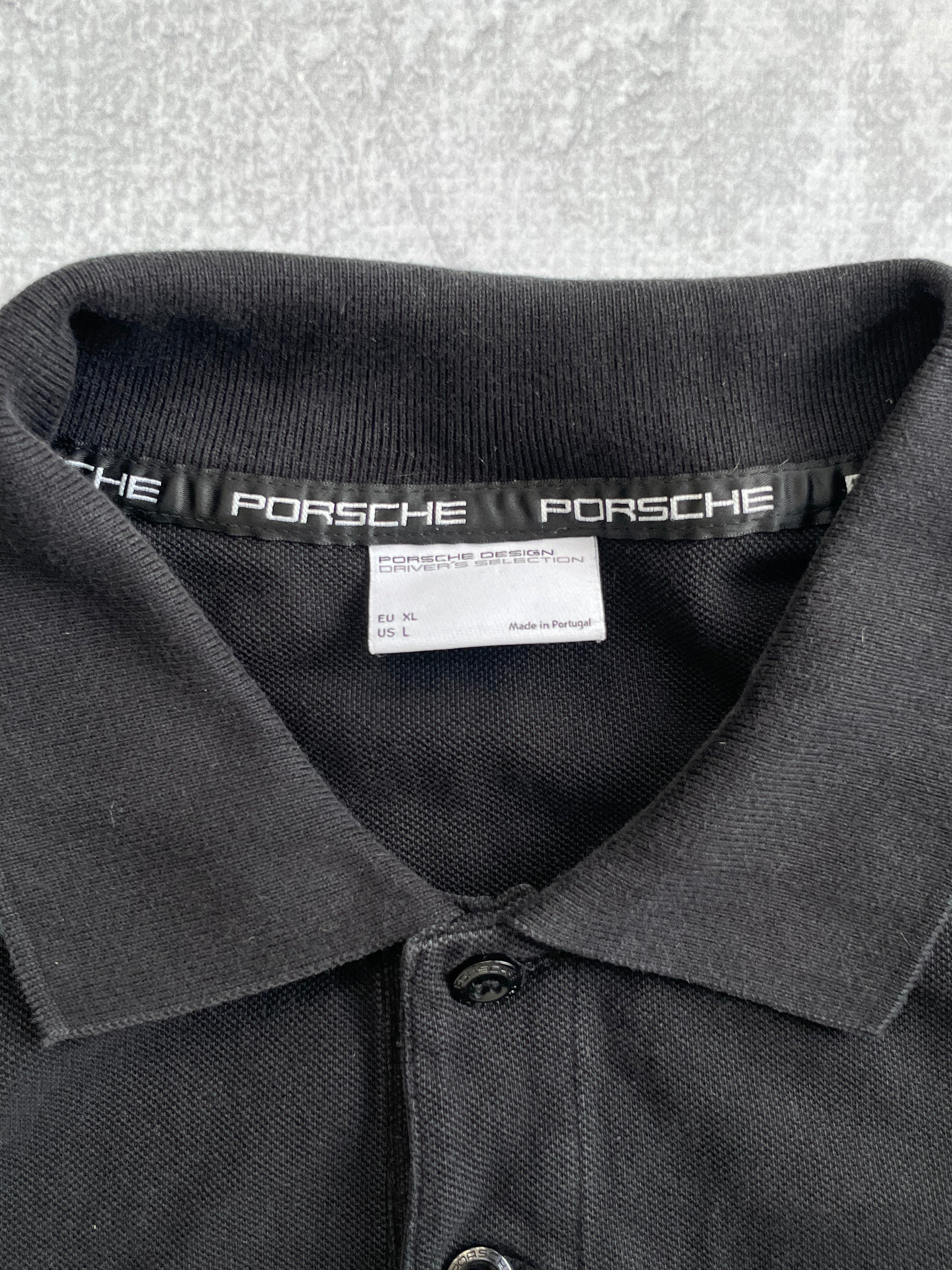 Porsche Black Collared Polo Shirt - L