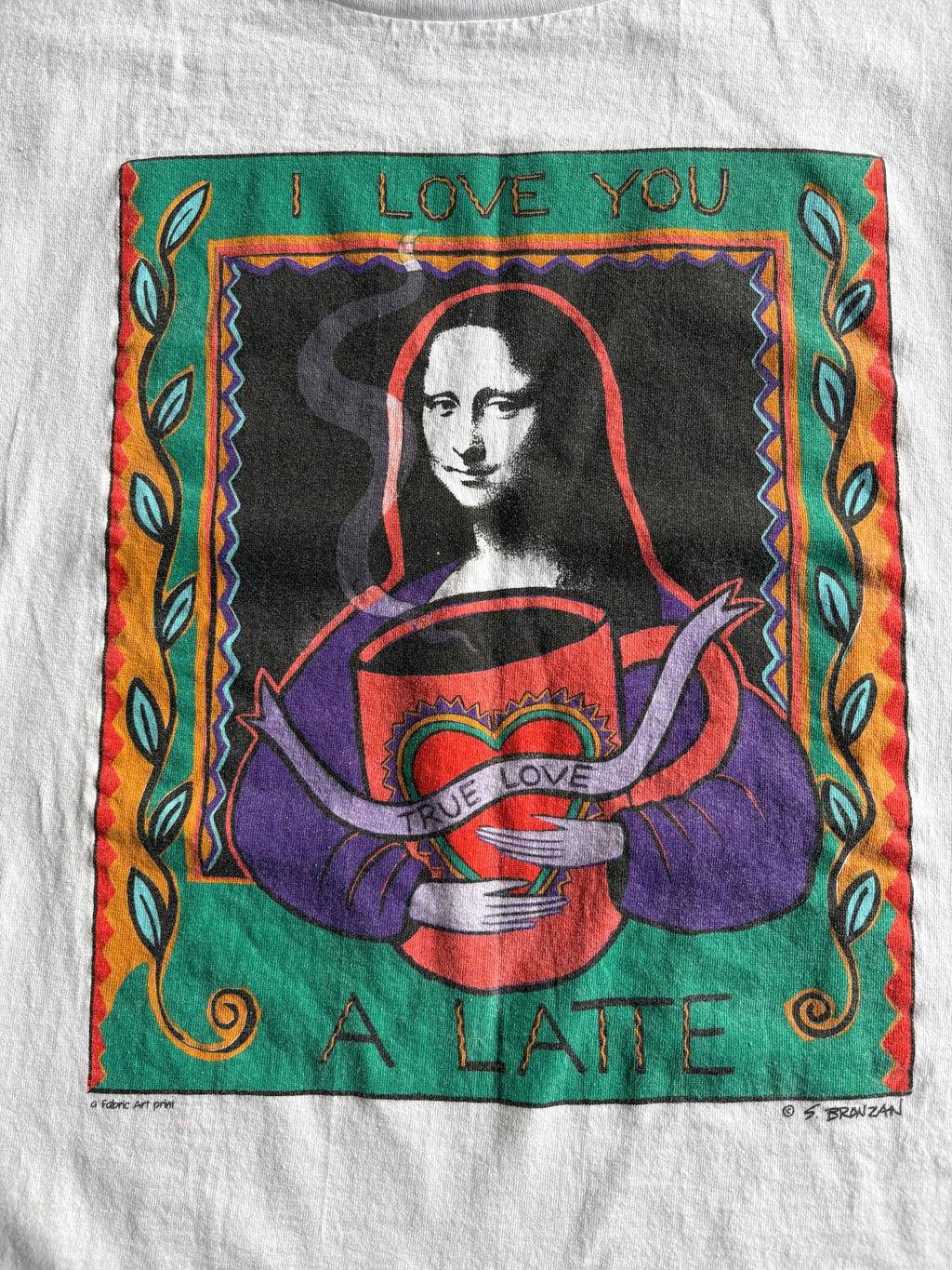 Vintage 90s Leonardo Da Vinci Mona Lisa Coffee Art Tee Shirt
- XL