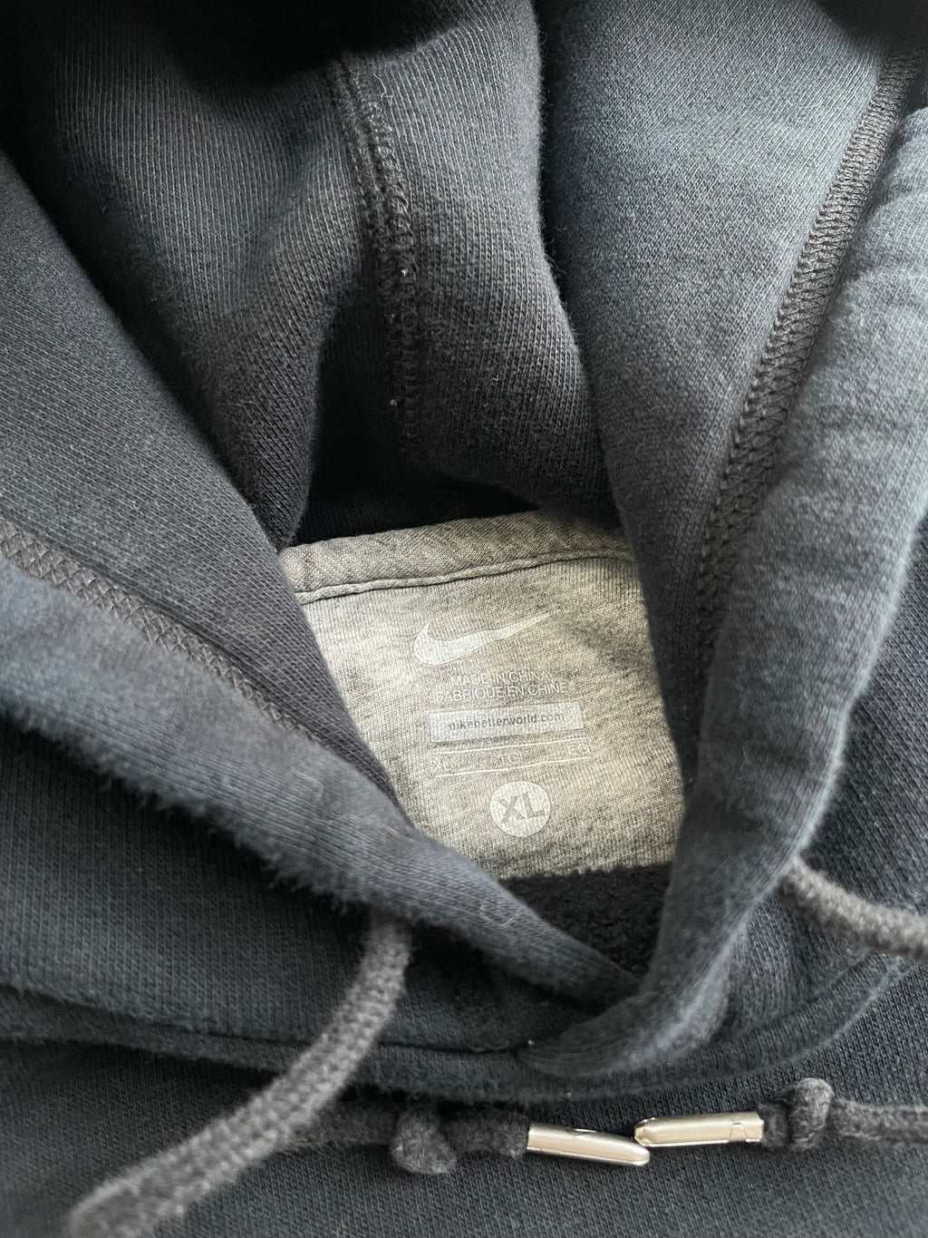 Y2k 2000s Nike Center Swoosh Black Hoodie - XL