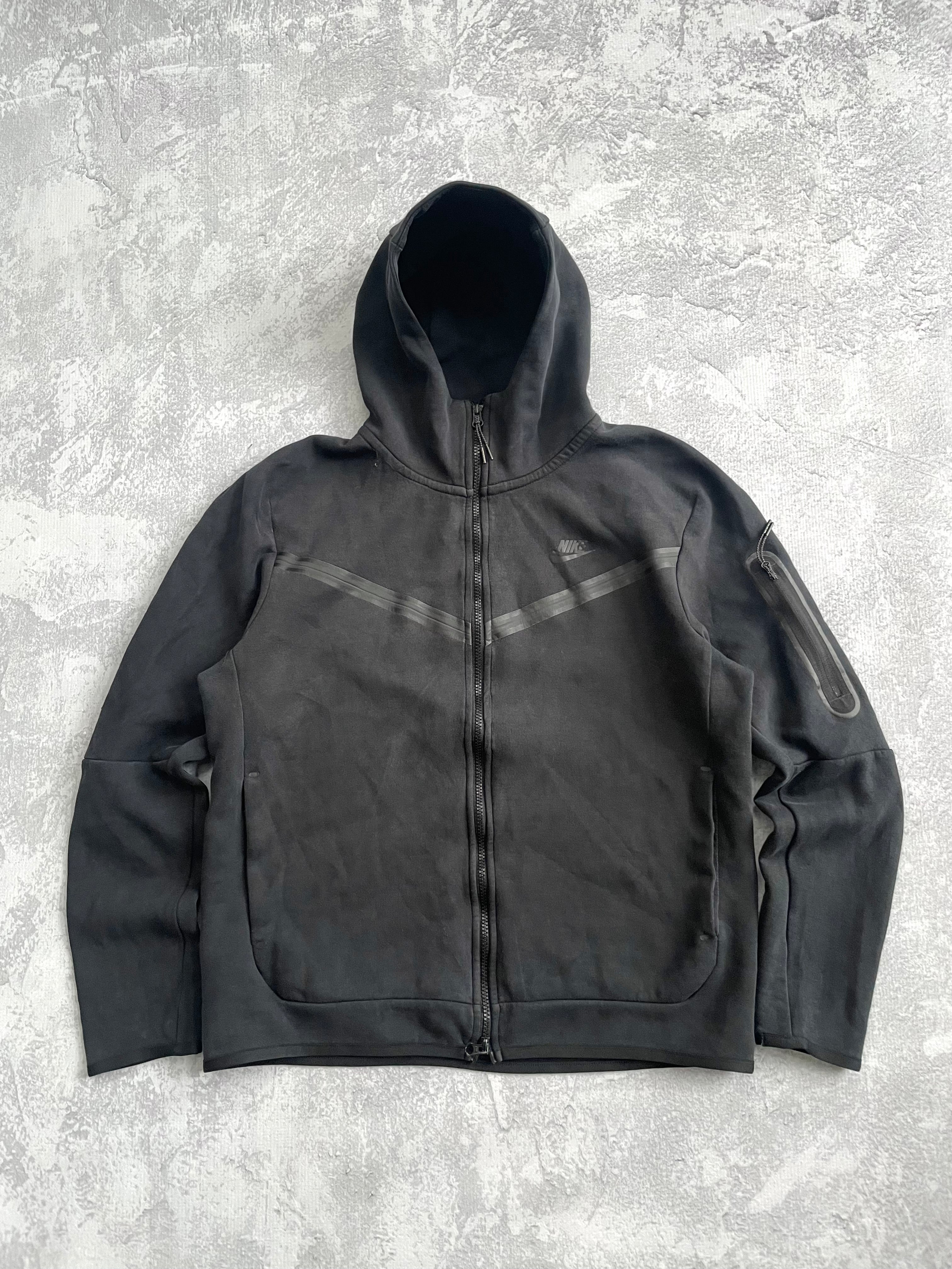 Nike Tech Fleece Black Zip Up Hoodie - L