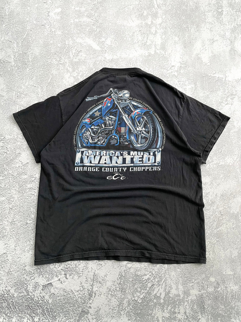 Vintage 2000s Orange County Choppers Wanted Biker Tee Shirt - XL