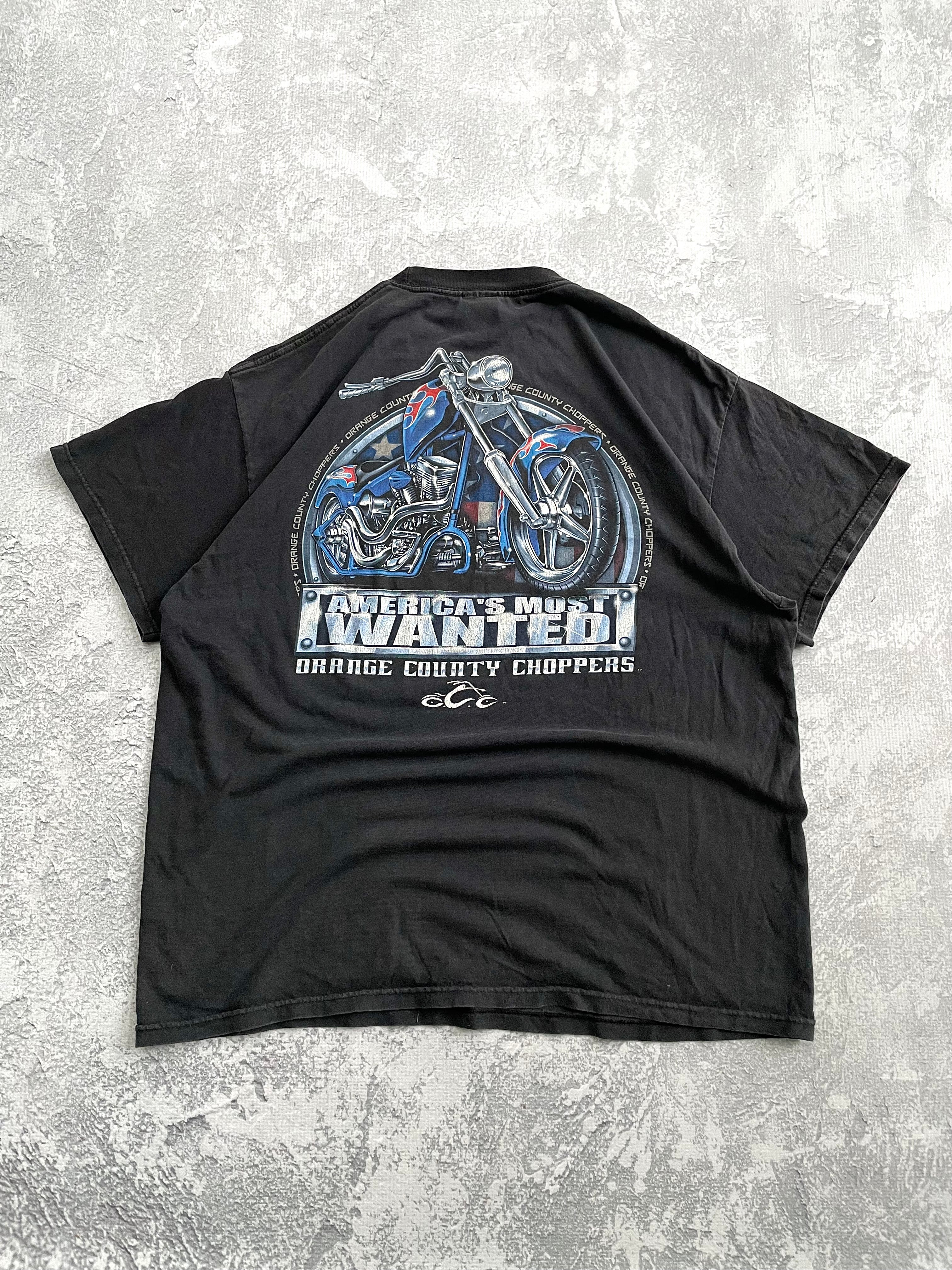Vintage 2000s Orange County Choppers Wanted Biker Tee Shirt - XL