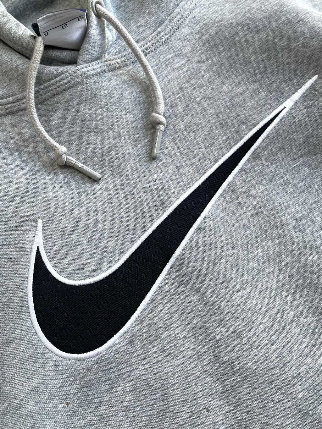 2000s Y2k Nike Center Swoosh Grey Hoodie - XL