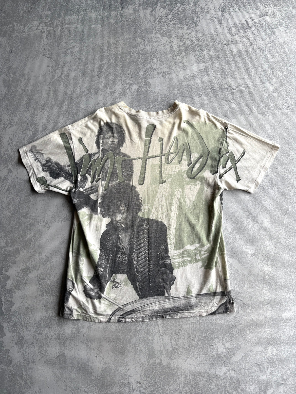 Vintage 1994 Jimmy Hendrix AOP White Tee Shirt - XL