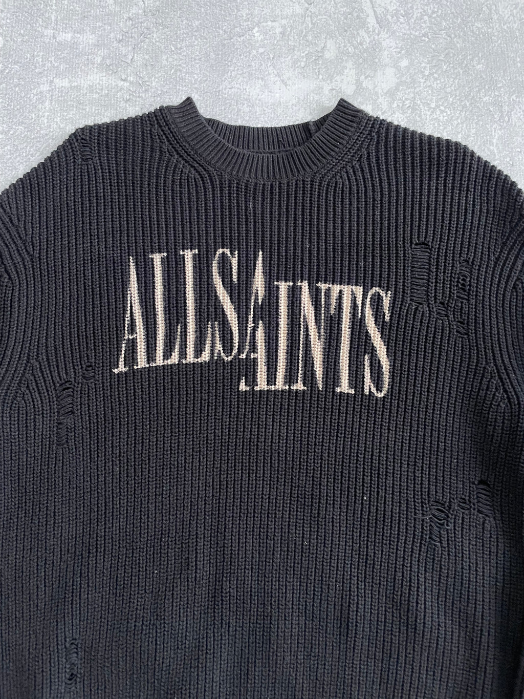 All Saints Split Spellout Cotton Sweatshirt - M