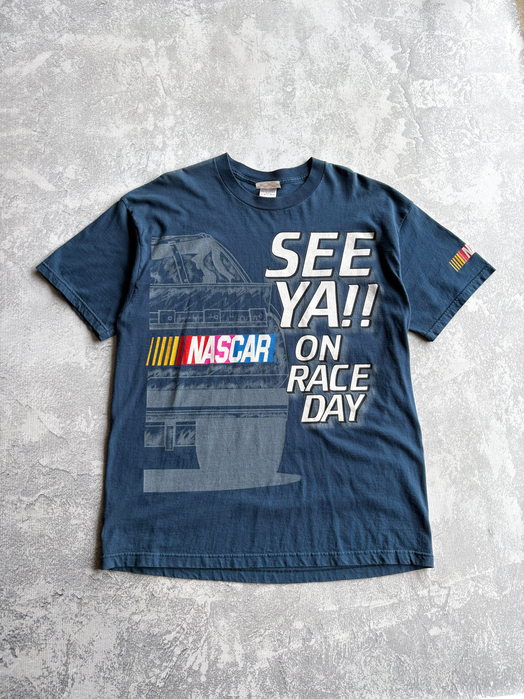 Vintage 90s See Ya!! On Race Day AOP Tee Shirt - XL