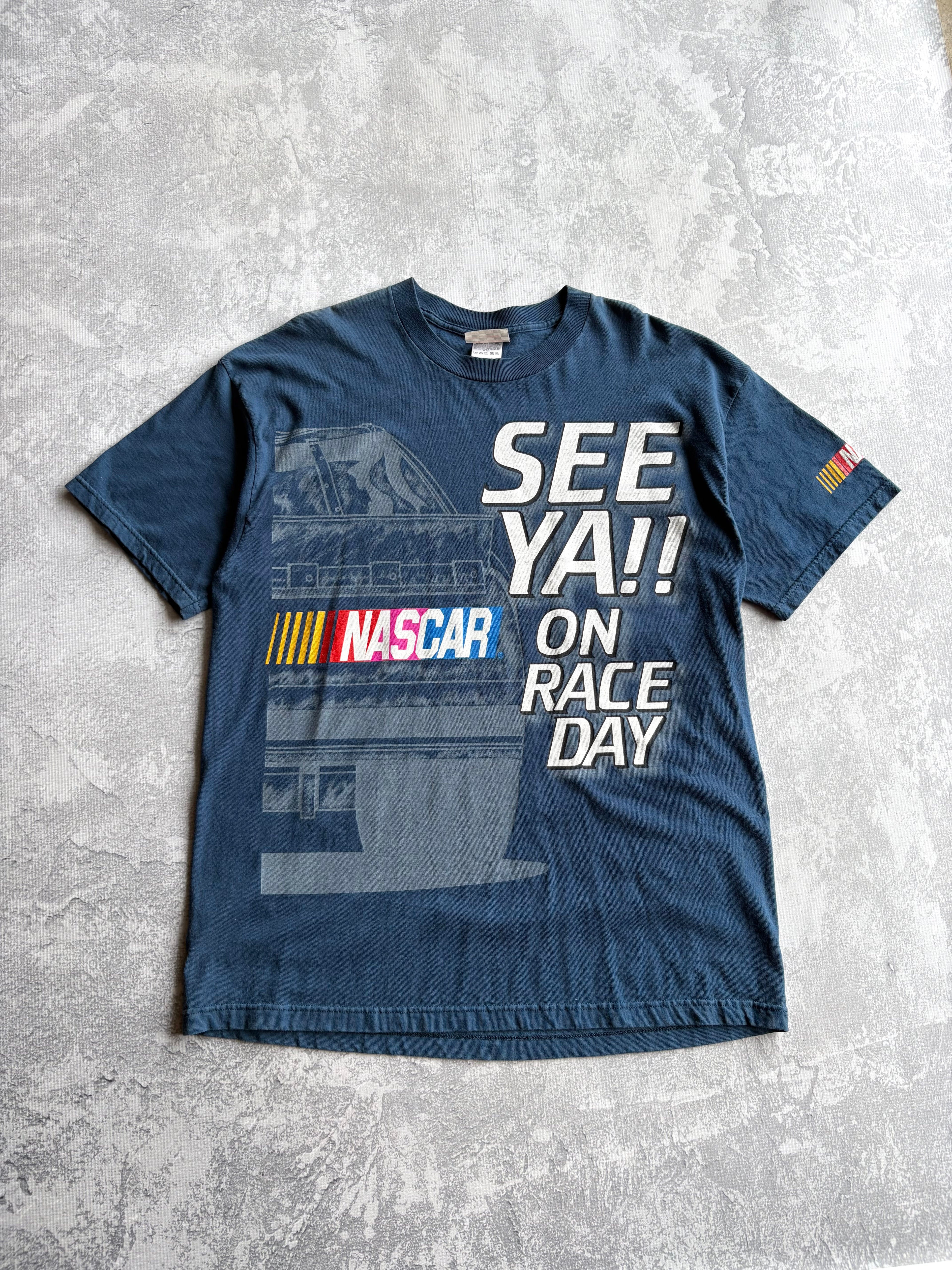 Vintage 90s See Ya!! On Race Day AOP Tee Shirt - XL