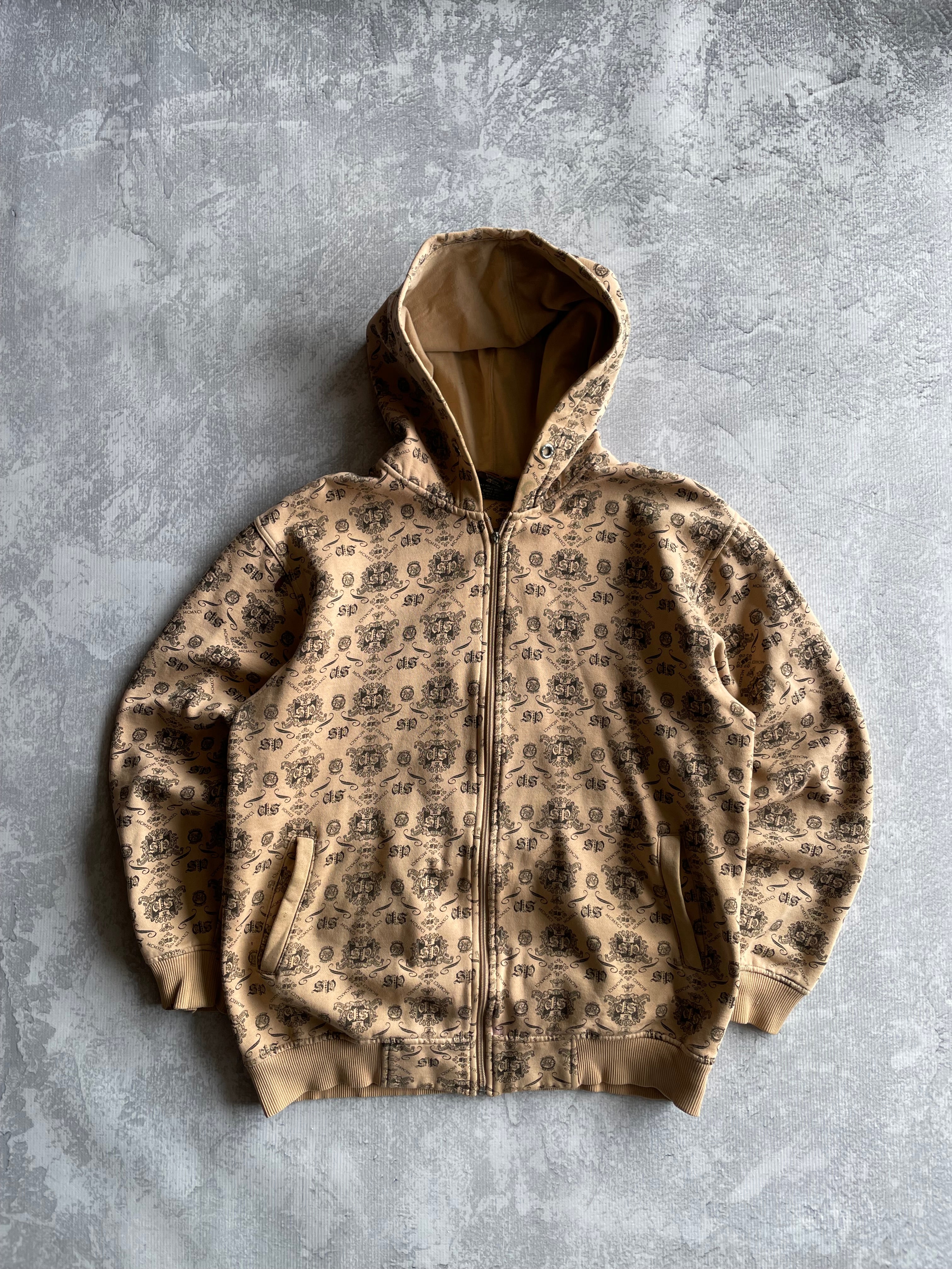 Vintage Y2K Southpole “MCMXCI” Motif Monogram AOP Hoodie - L