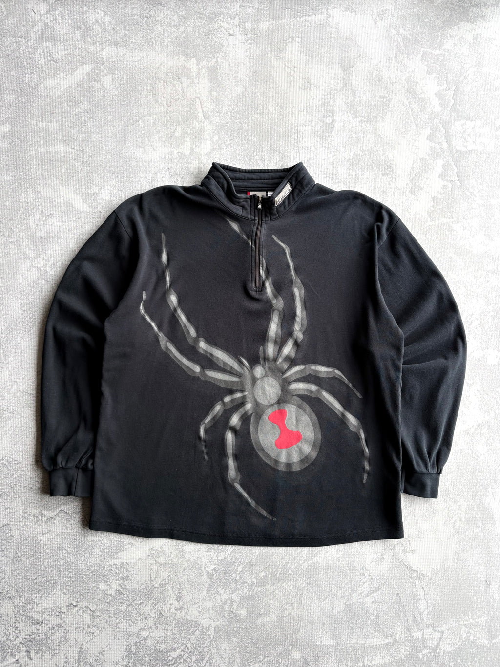 Vintage Y2K Spyder AOP Black Quarter Zip Longsleeve Sweater - XL
