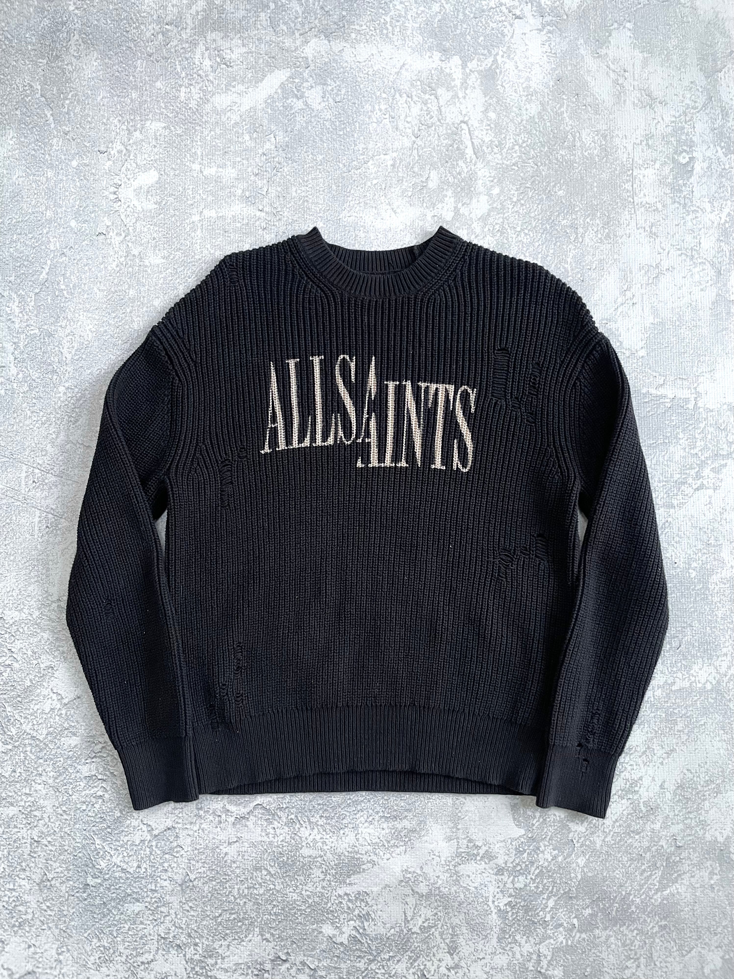 All Saints Split Spellout Cotton Sweatshirt - M