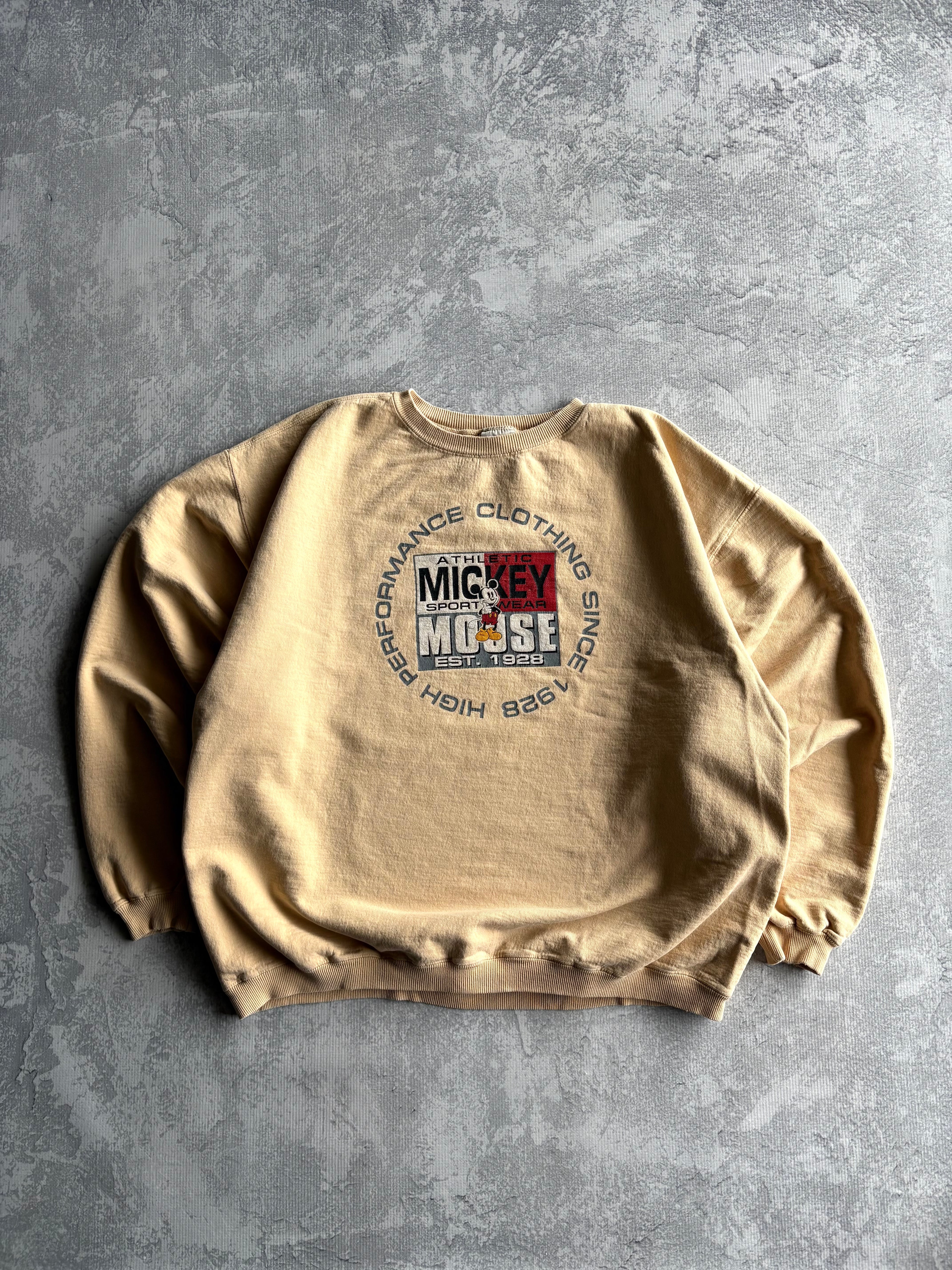Vintage 90s Disney Mickey Mouse Athletic Sportswear Crewneck Sweater - XL